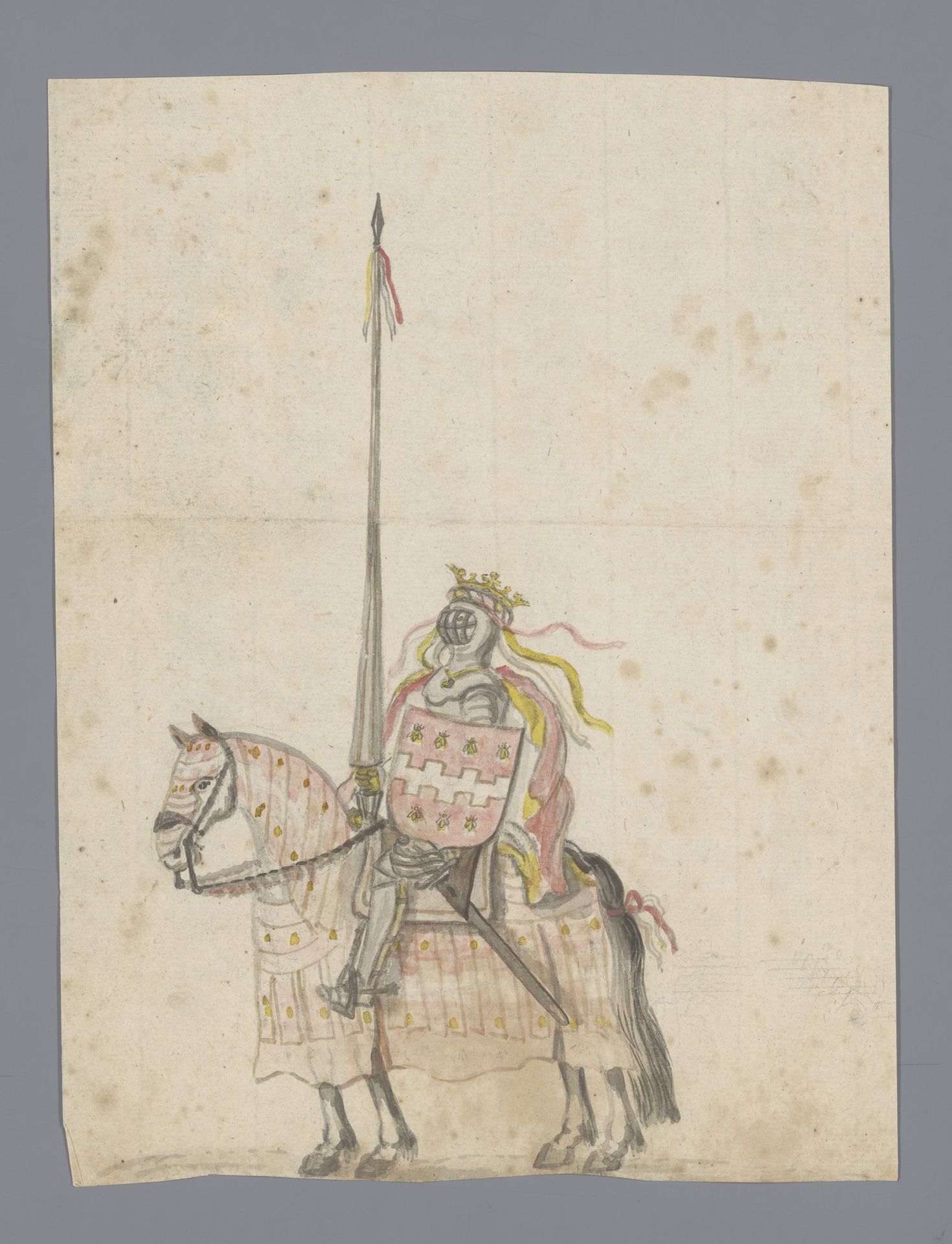 Schets van een ridder te paard by Jan Brandes
