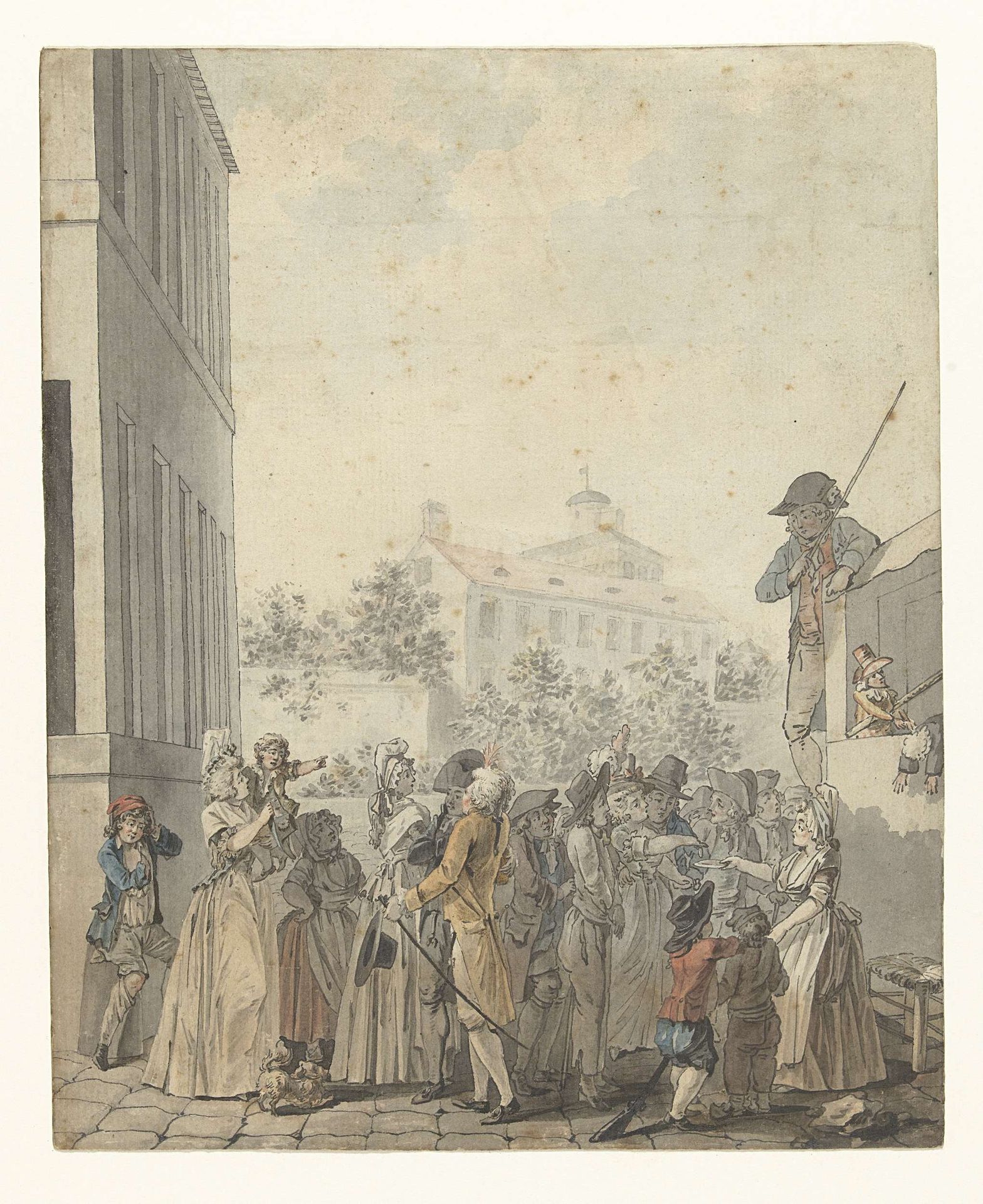 Poppenkast op een plein by Nicolas Antoine Taunay