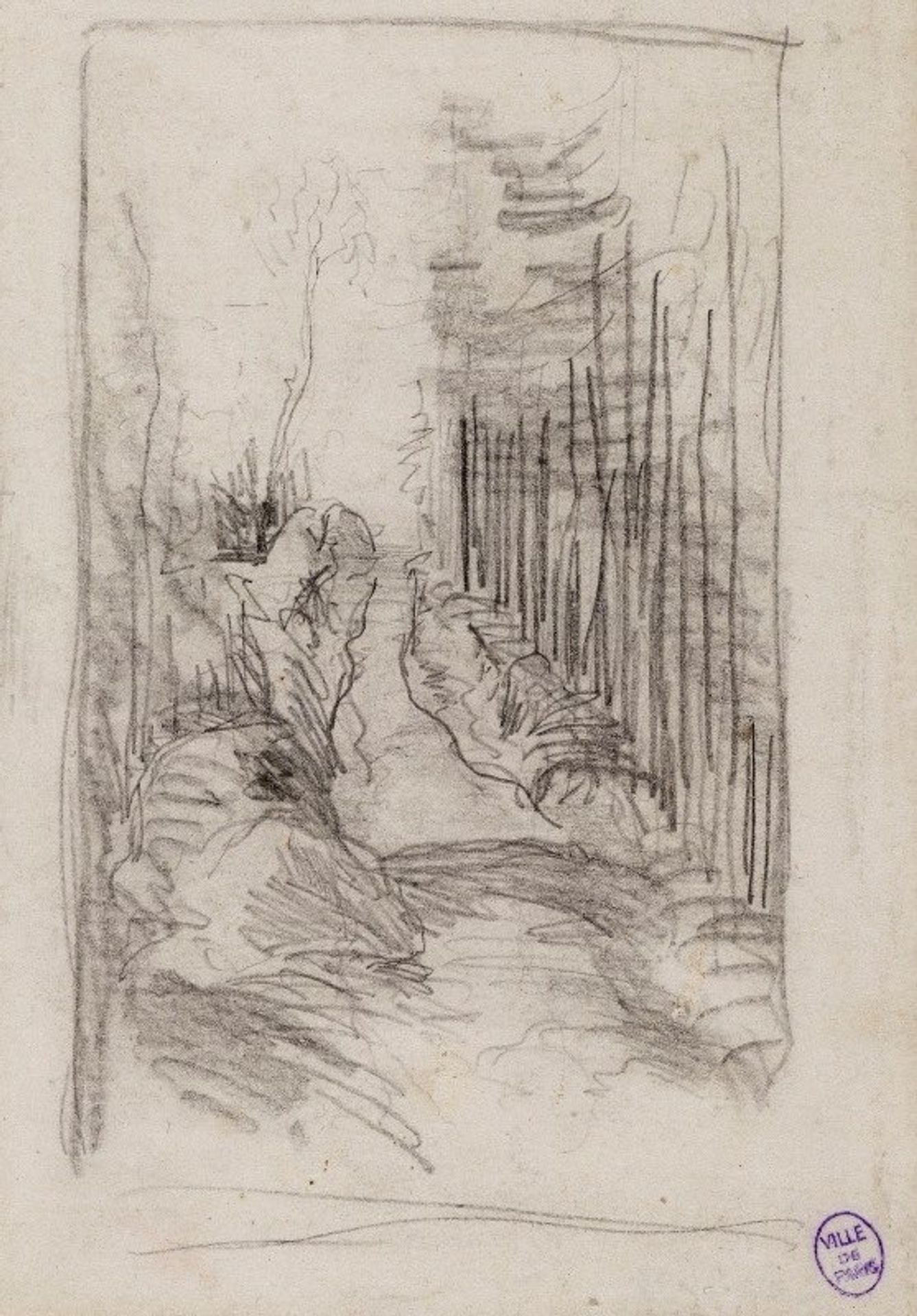 Croquis d’une allée en forêt by Narcisse-Virgilio Diaz