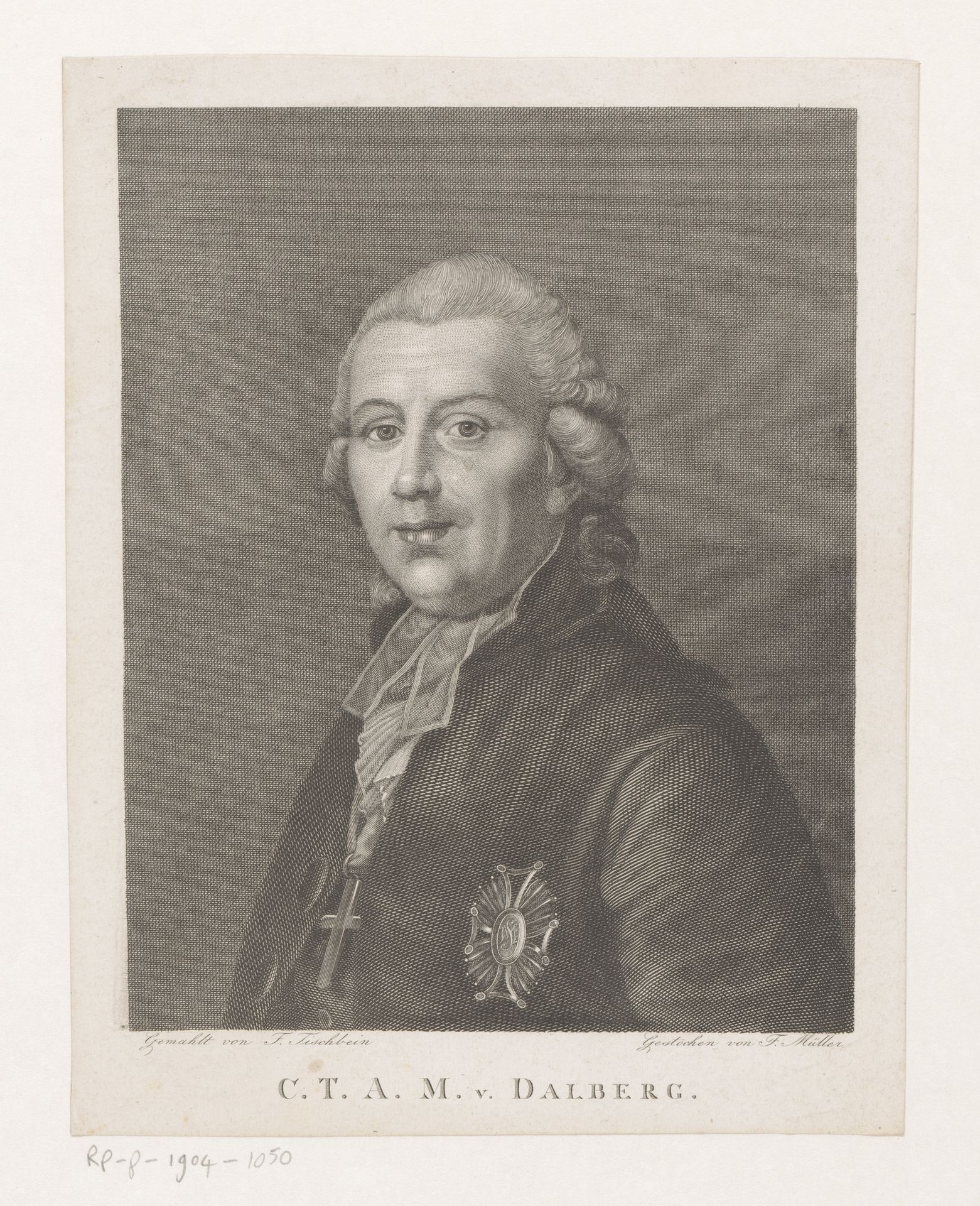 Portret van Carl Theodor Anton Maria von Dalberg by Johann Friedrich Wilhelm Müller