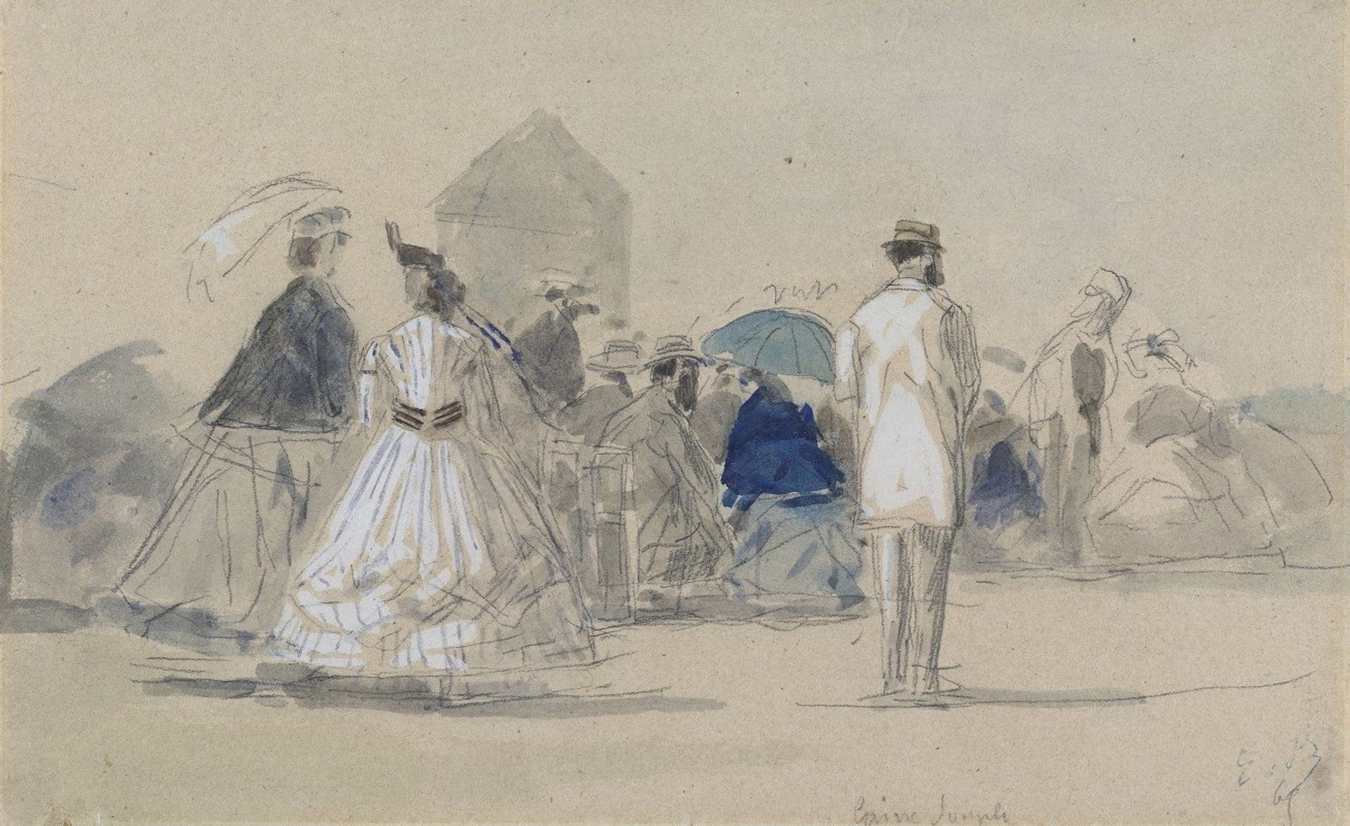 Crinolines on the Beach by Eugène Boudin