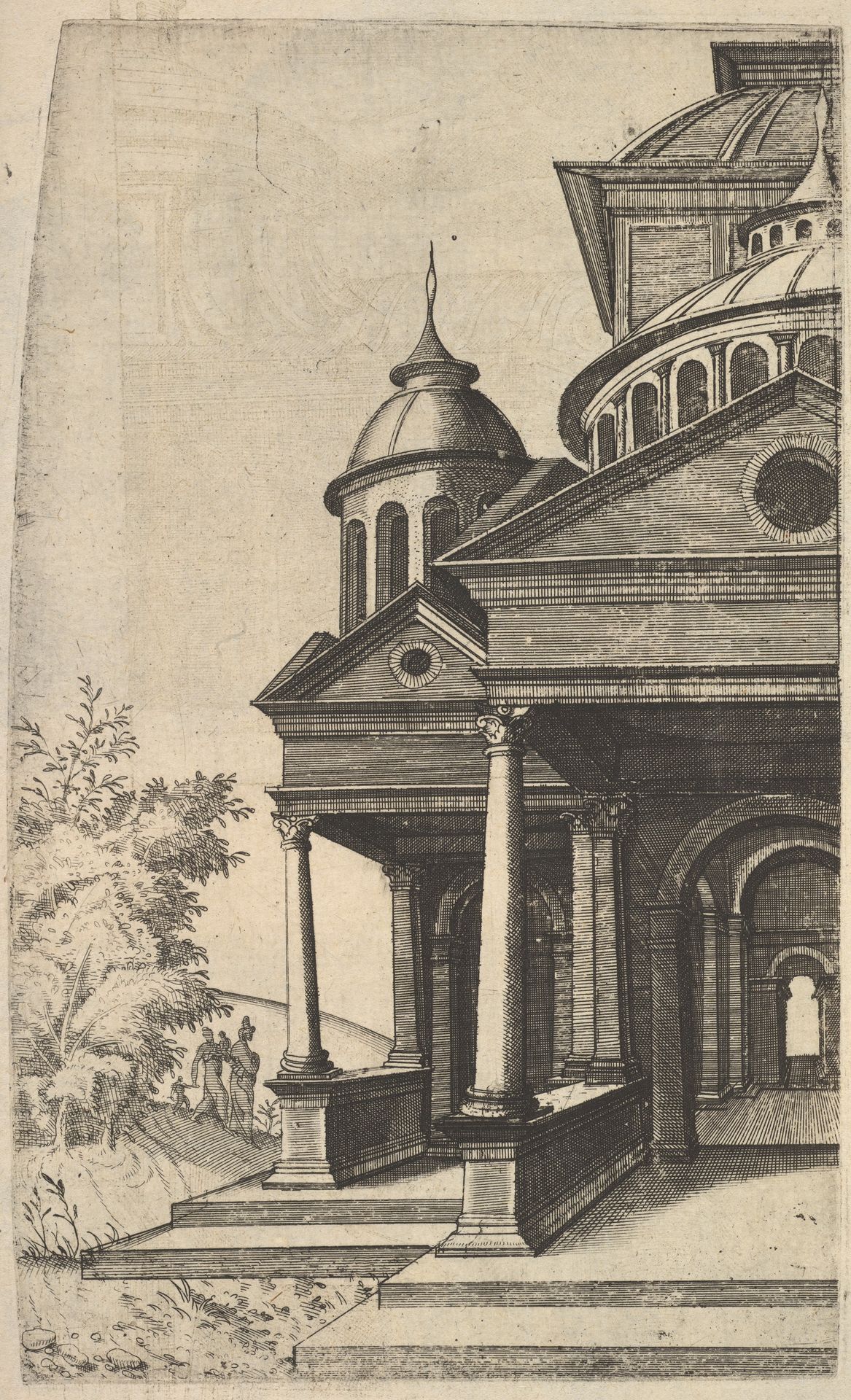 Half of Building [Templum Saturni] from the series 'Ruinarum variarum fabricarum delineationes pictoribus caeterisque id genus artificibus multum utiles' by Lambert Suavius