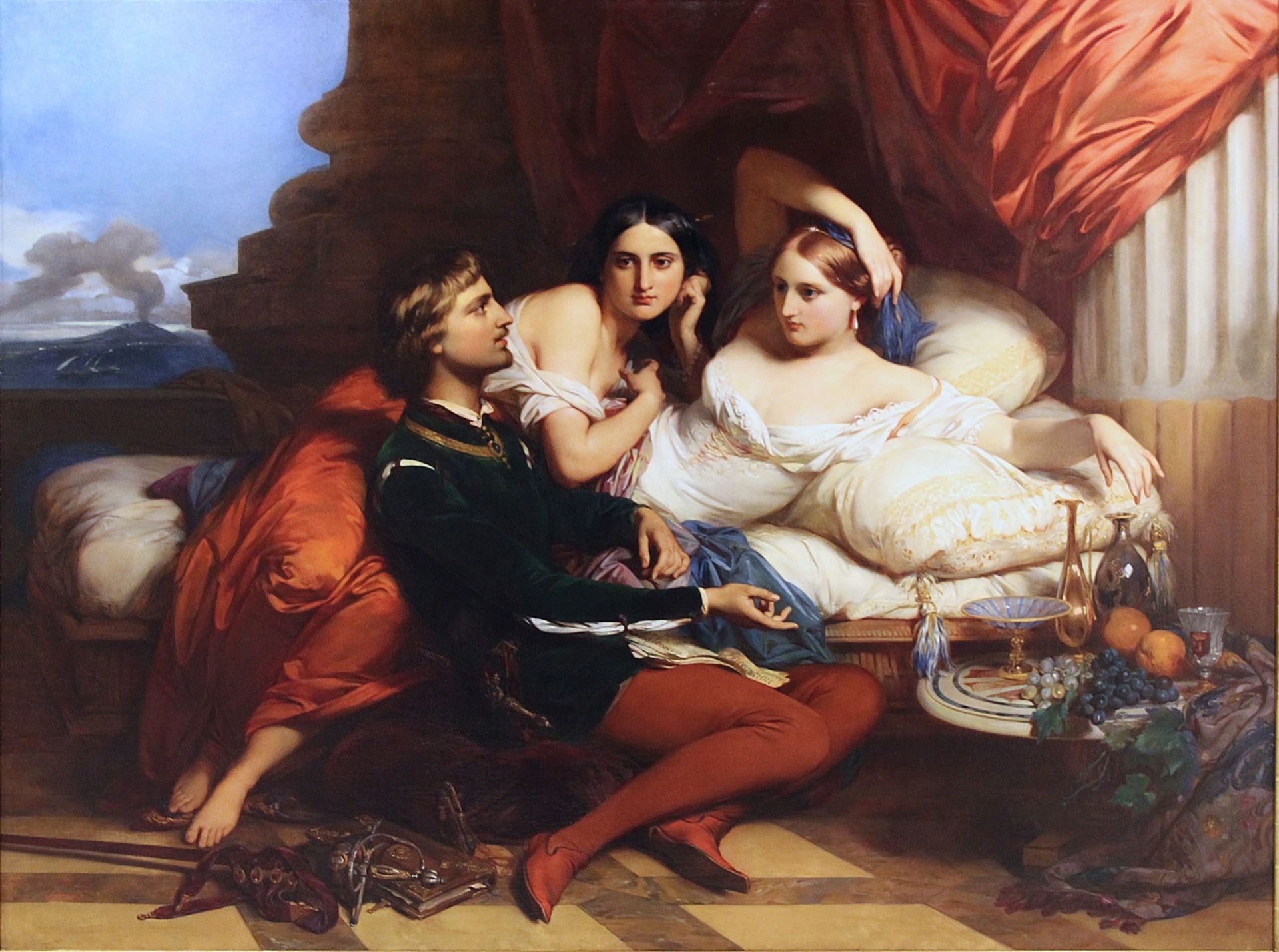 Boccaccio reading from the Decamerone to Queen Johanna of Naples by Gustaf Wappers