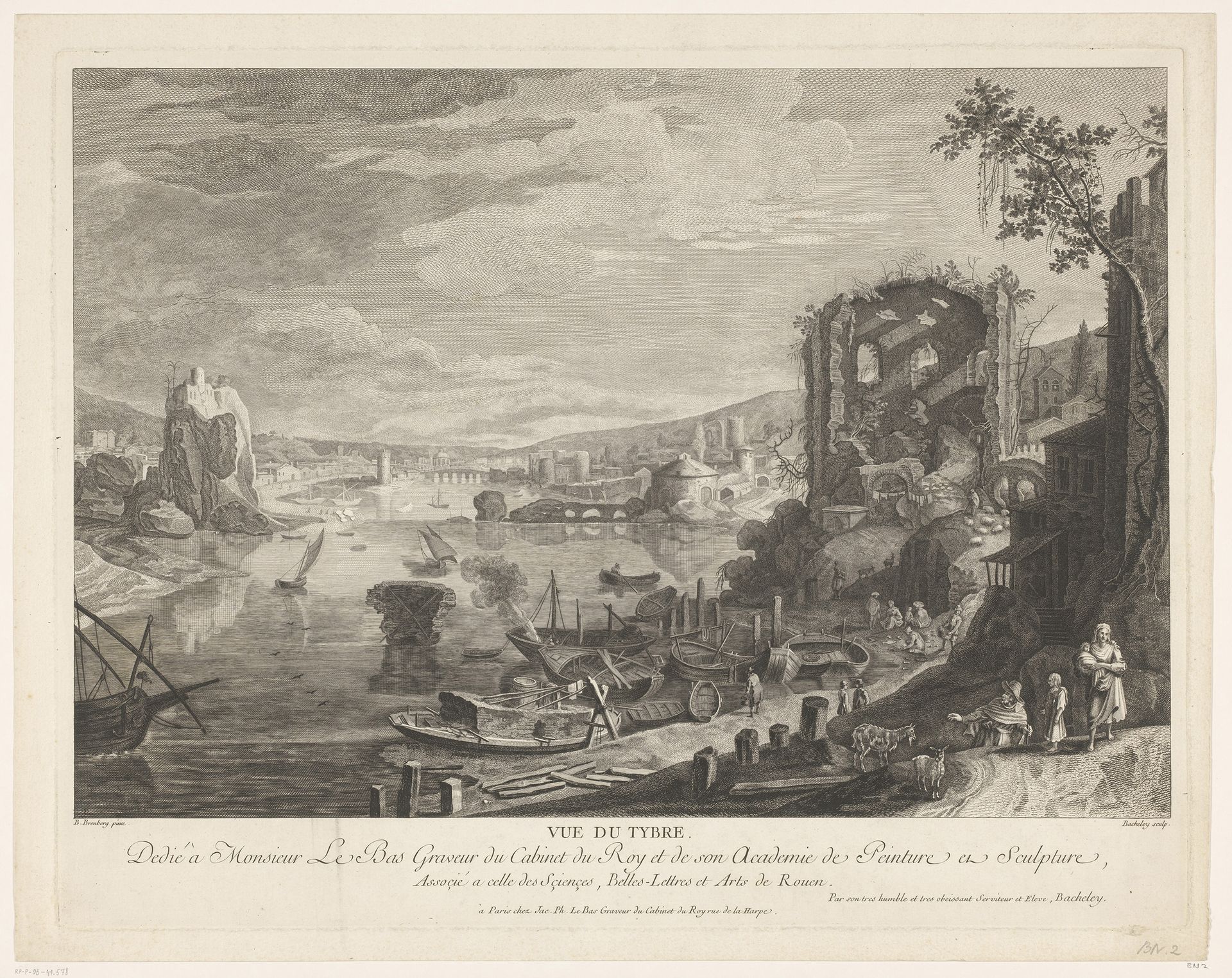 Gezicht op de Tiber by Jacques Bacheley