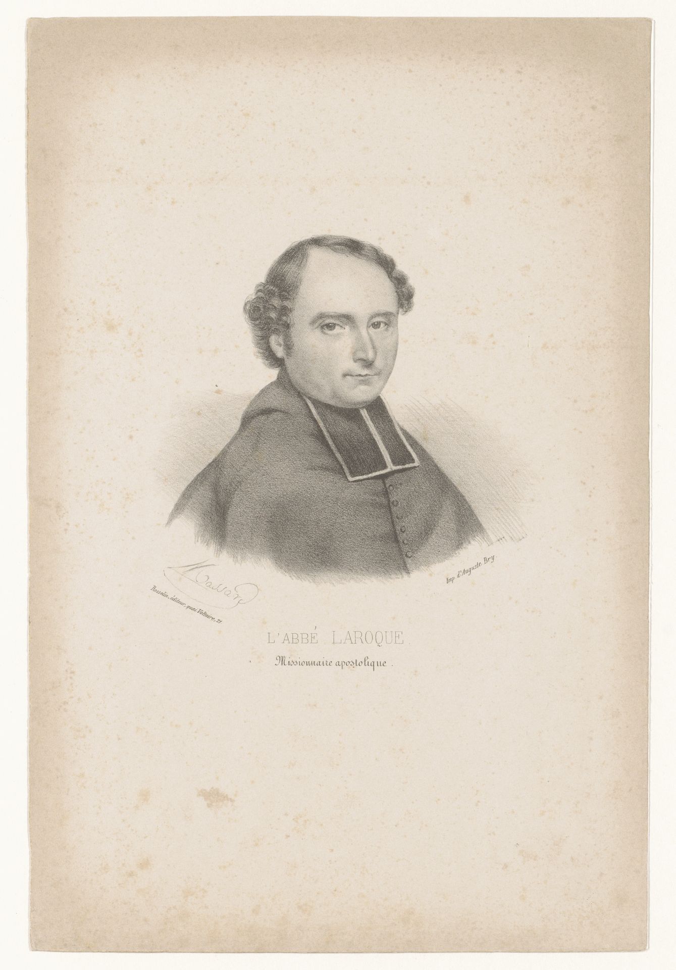 Portret van abt Bertrand-Martin Laroque by Léopold Massard