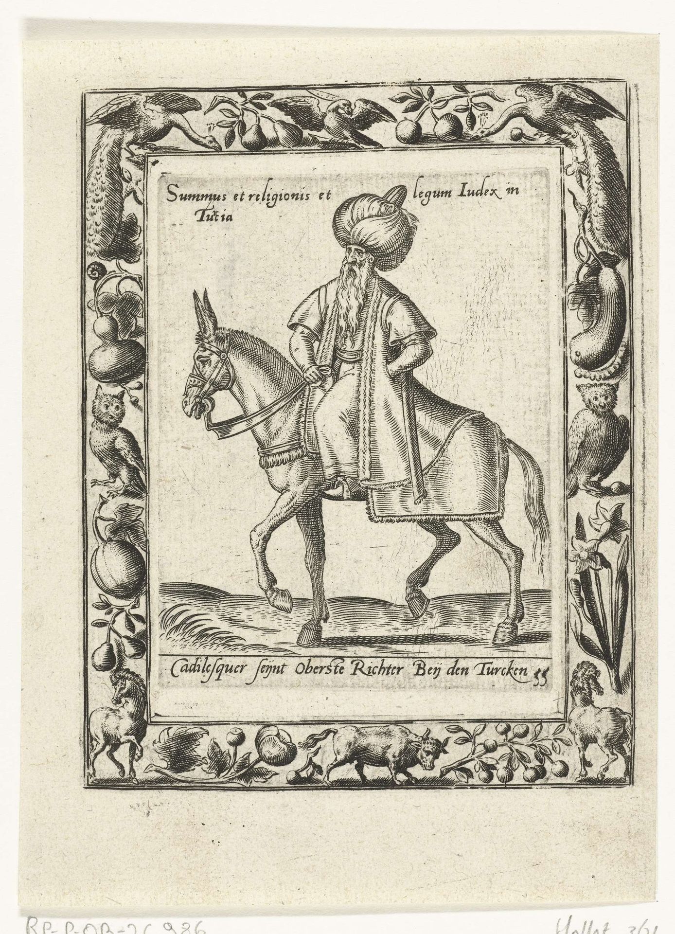 Opperste rechter van Ottomaanse rijk te paard by Abraham de Bruyn