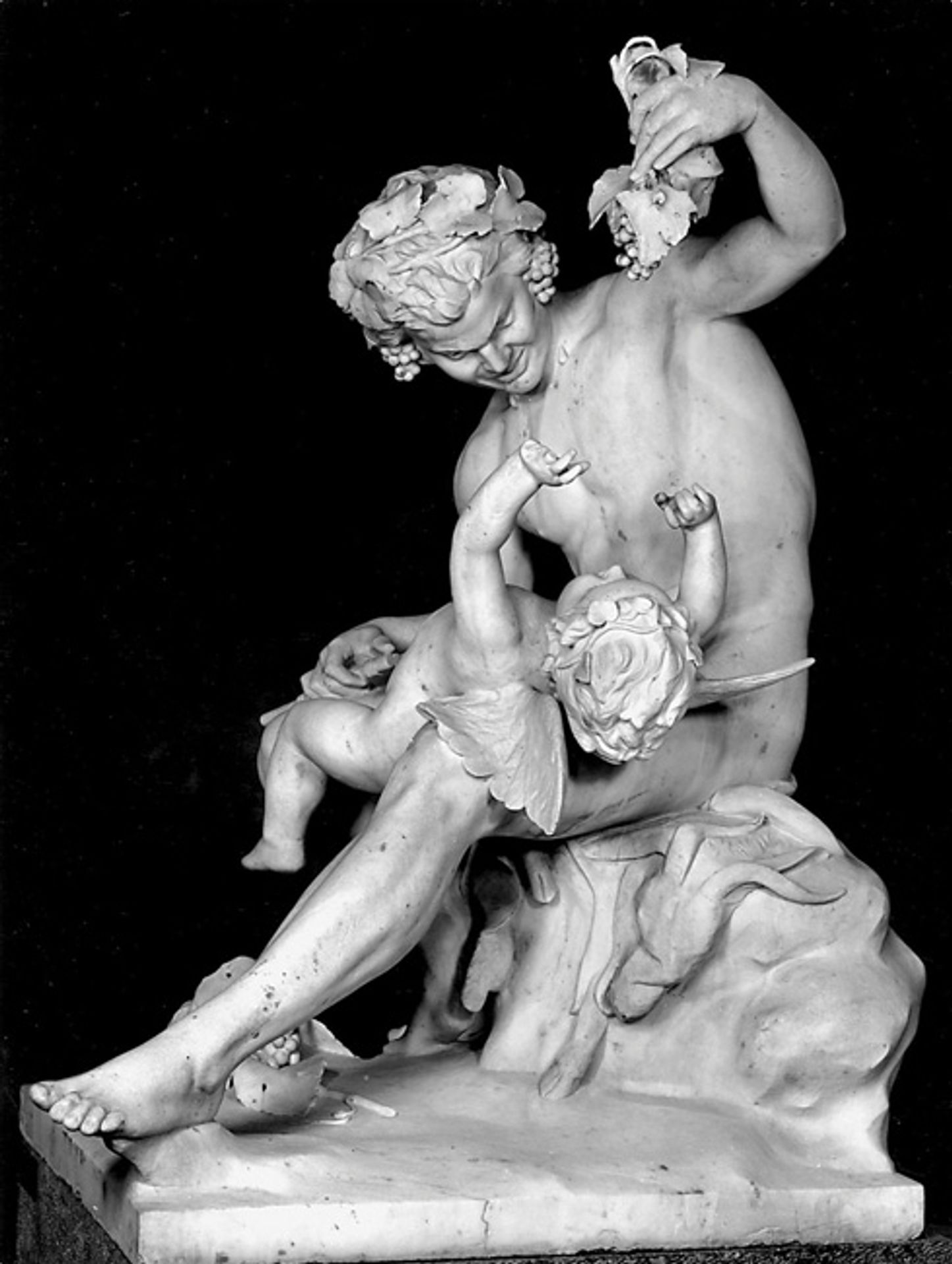 Satyr plays with Eros by Yannoulis Chalepas