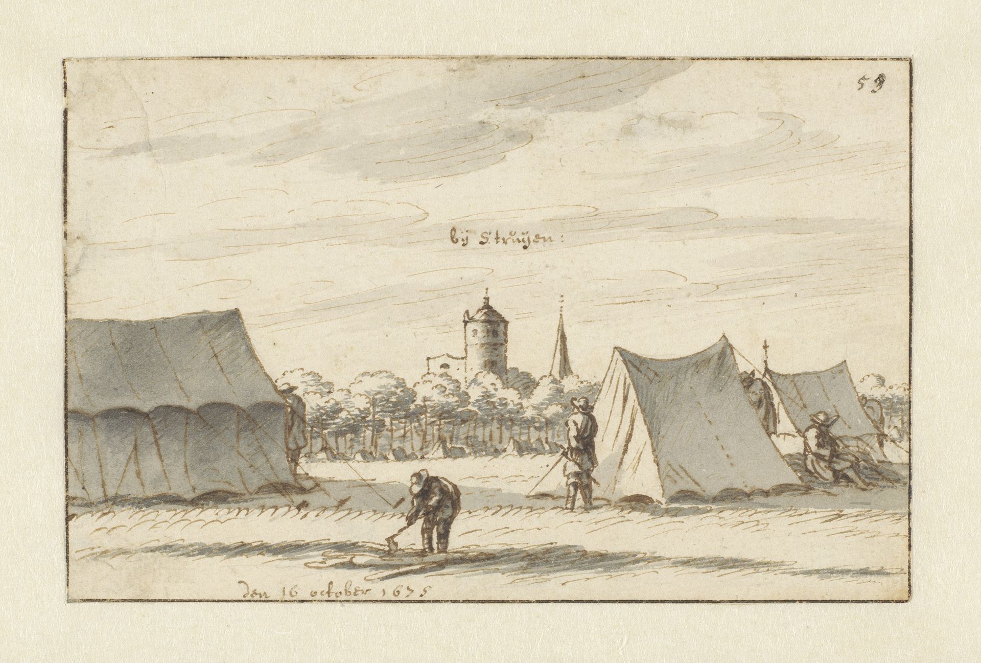 Encampment of the Army of Willem III near Sint-Truiden, Limburg by Barend Klotz