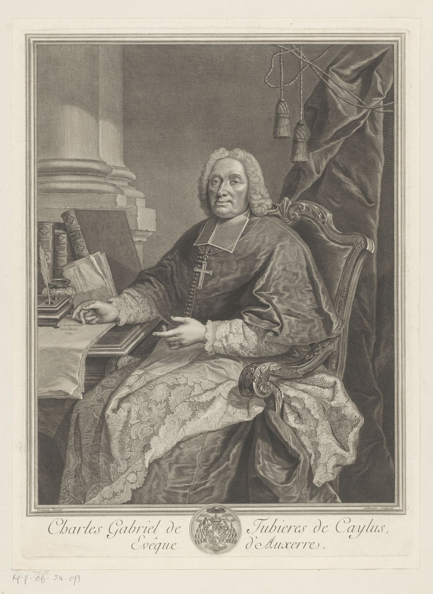 Portret van Daniel-Charles-Gabriel de Tubières de Caylus by Georg Friedrich Schmidt