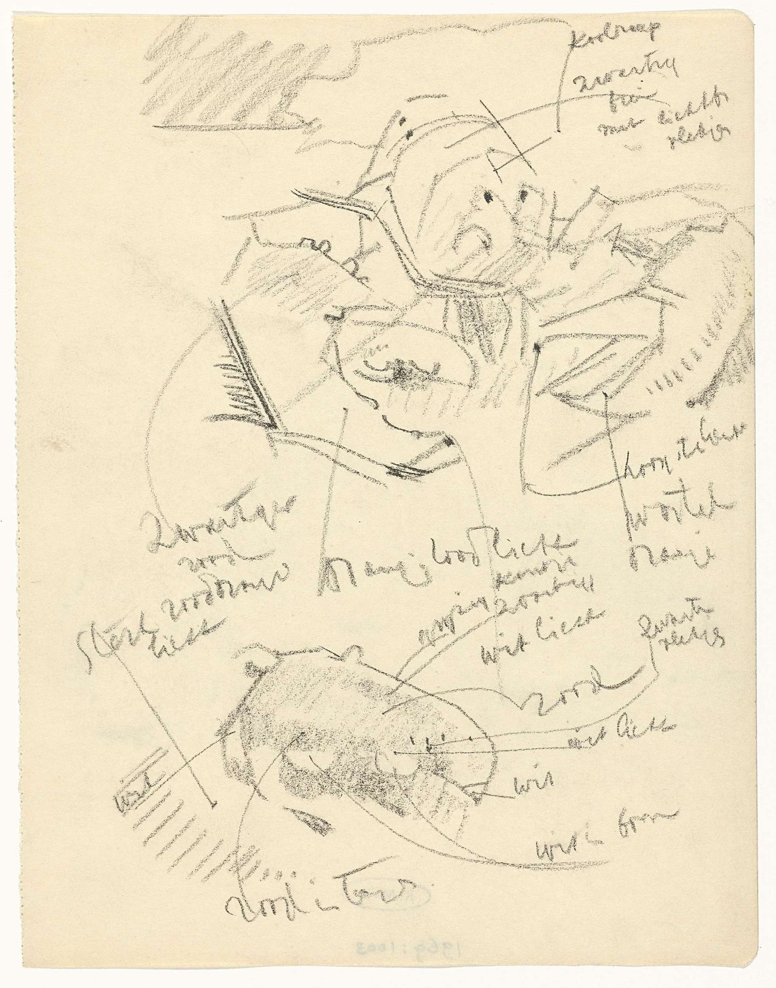 Studies van een kreeft, met kleurnotities by Gerrit Willem Dijsselhof