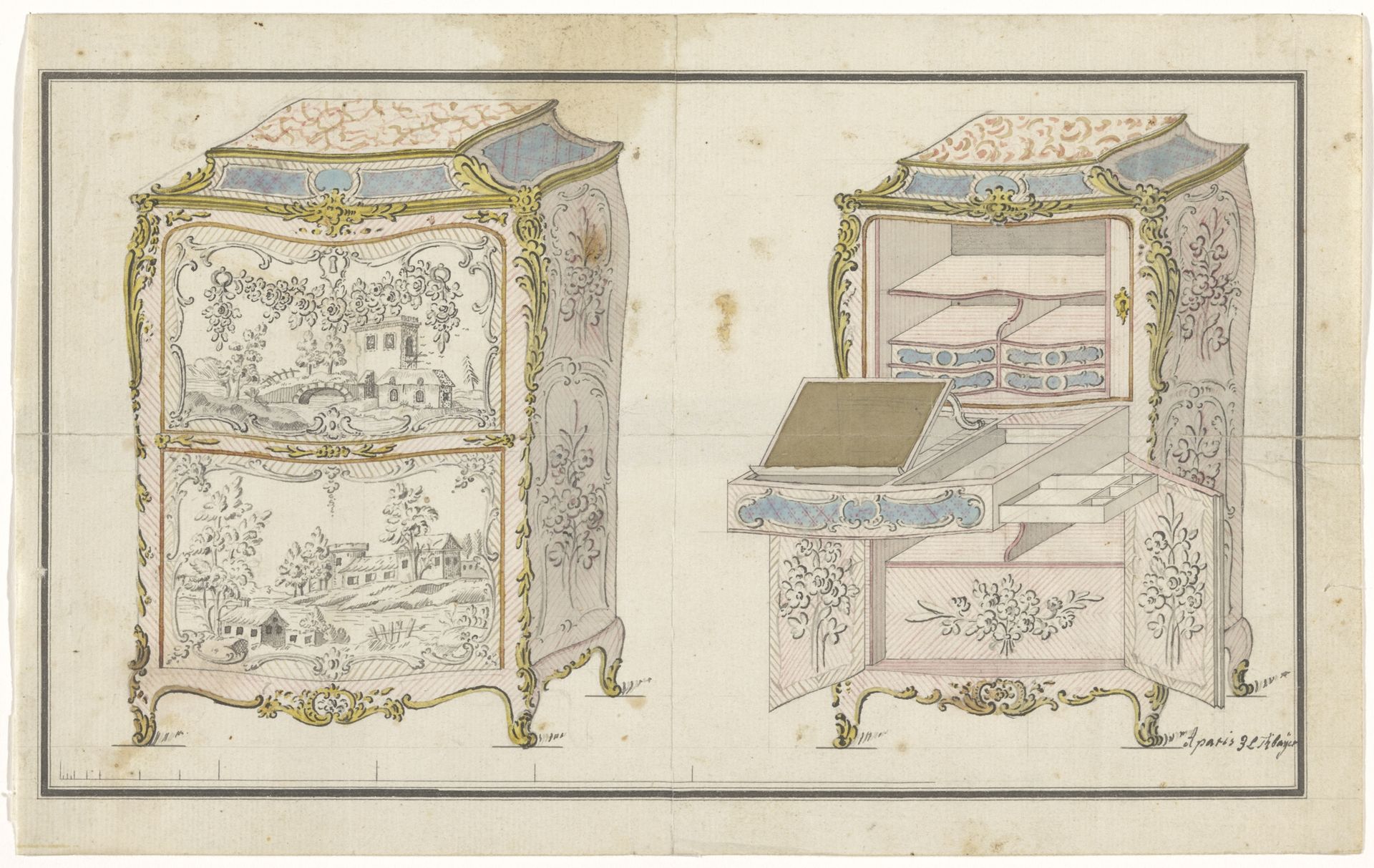 Twee secretaires by J.L.Th. Baijer