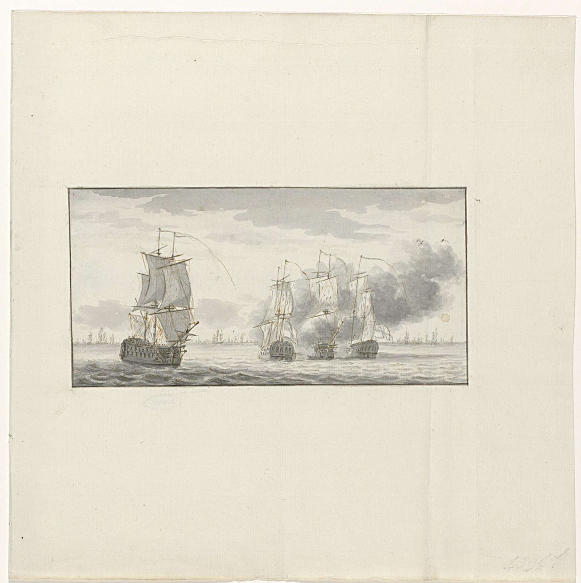 Willem Crul aangevallen door de Engelsen, 1781 by Carel Frederik (I) Bendorp