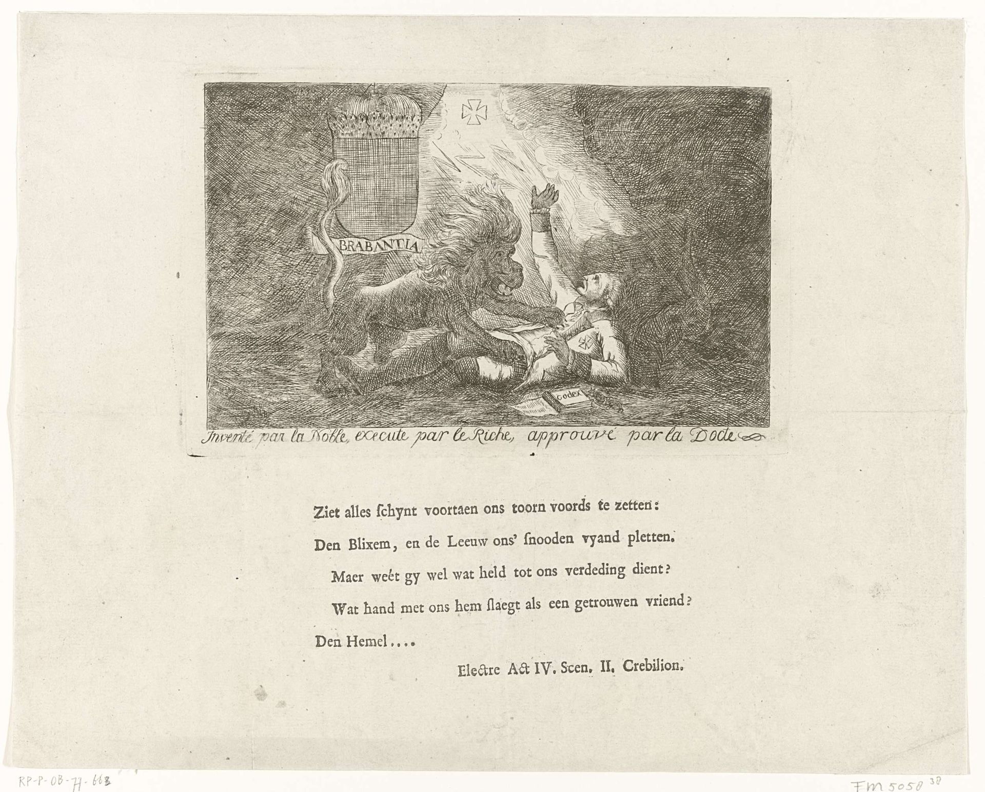 Brabantse leeuw valt keizer Jozef II aan by Anonymous
