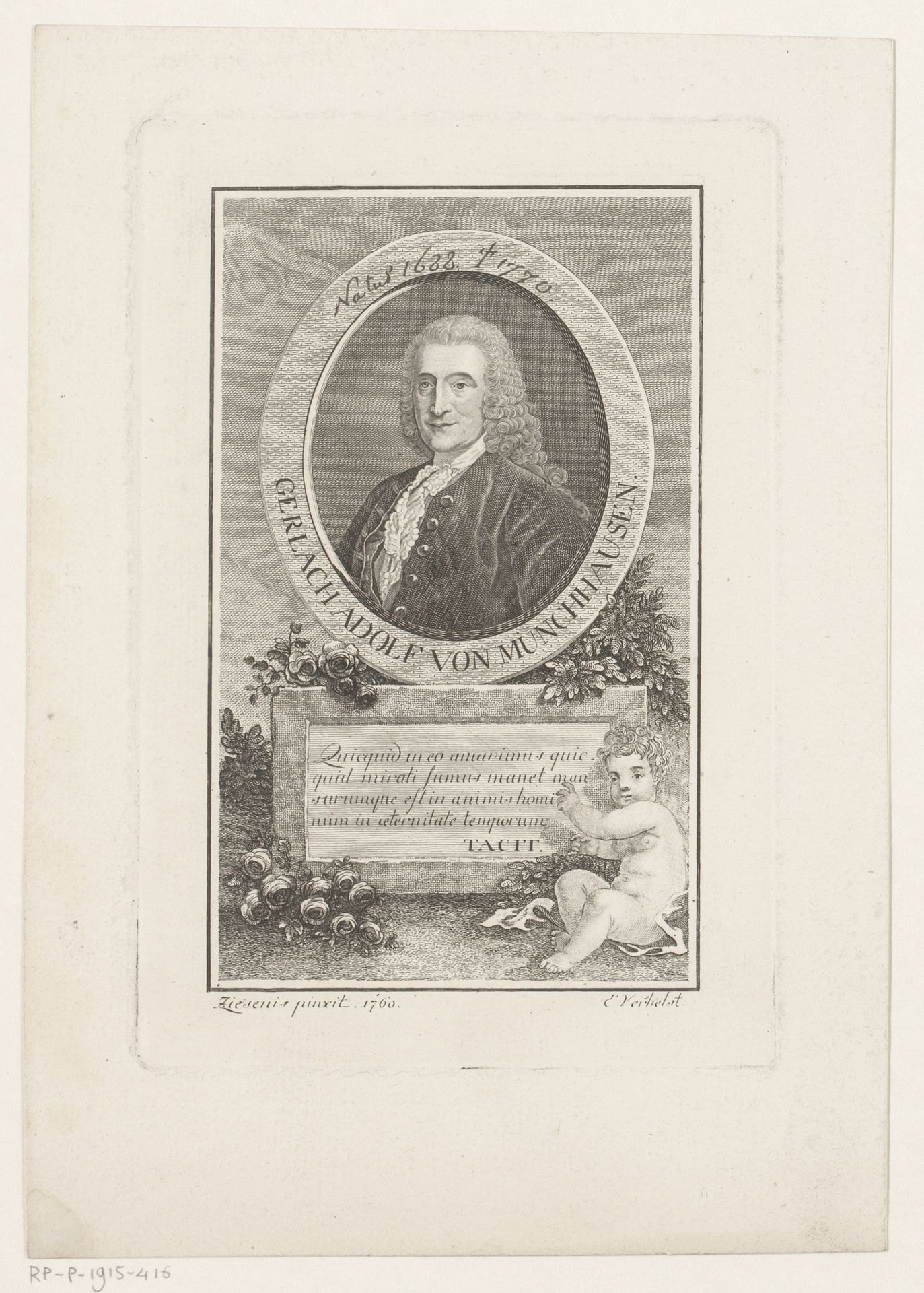 Portret van Gerlach Adolph von Münchhausen by Aegid (II) Verhelst