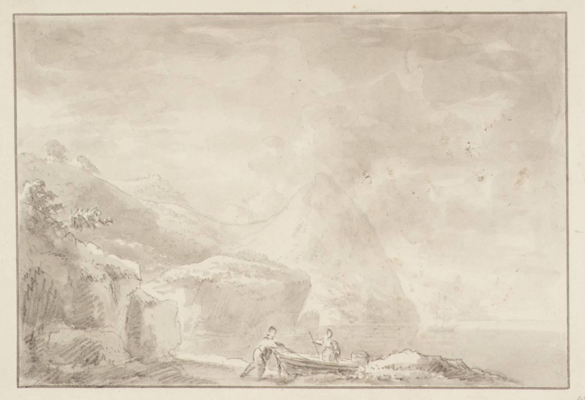 A Rocky Coast Scene by Anthony Devis