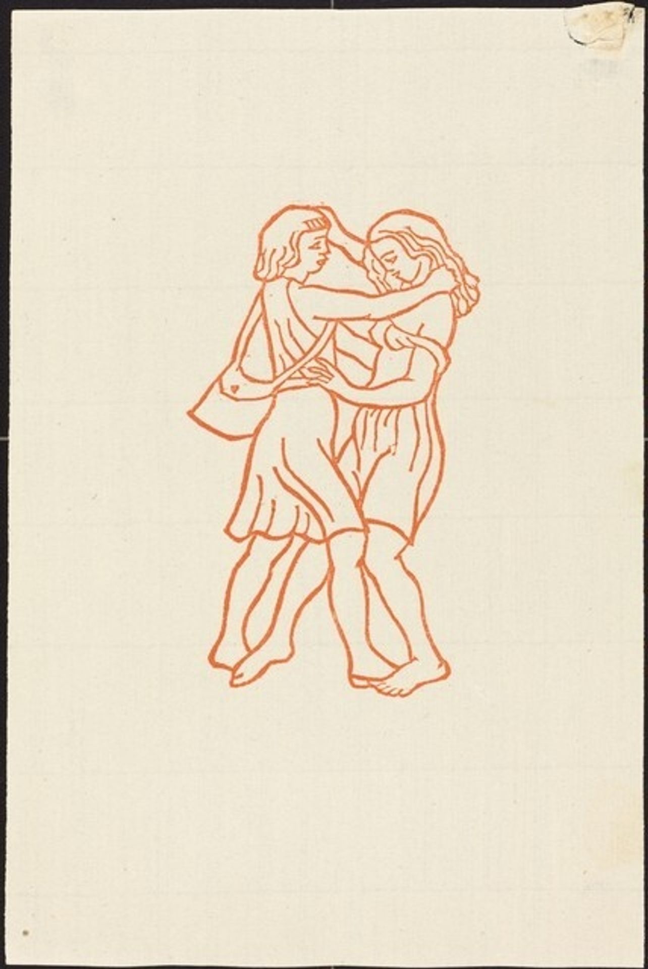 Second Book: Daphnis and Chloe Run Smiling Together (Daphnis et Chloe courent l'un vers l'autre by Aristide Maillol