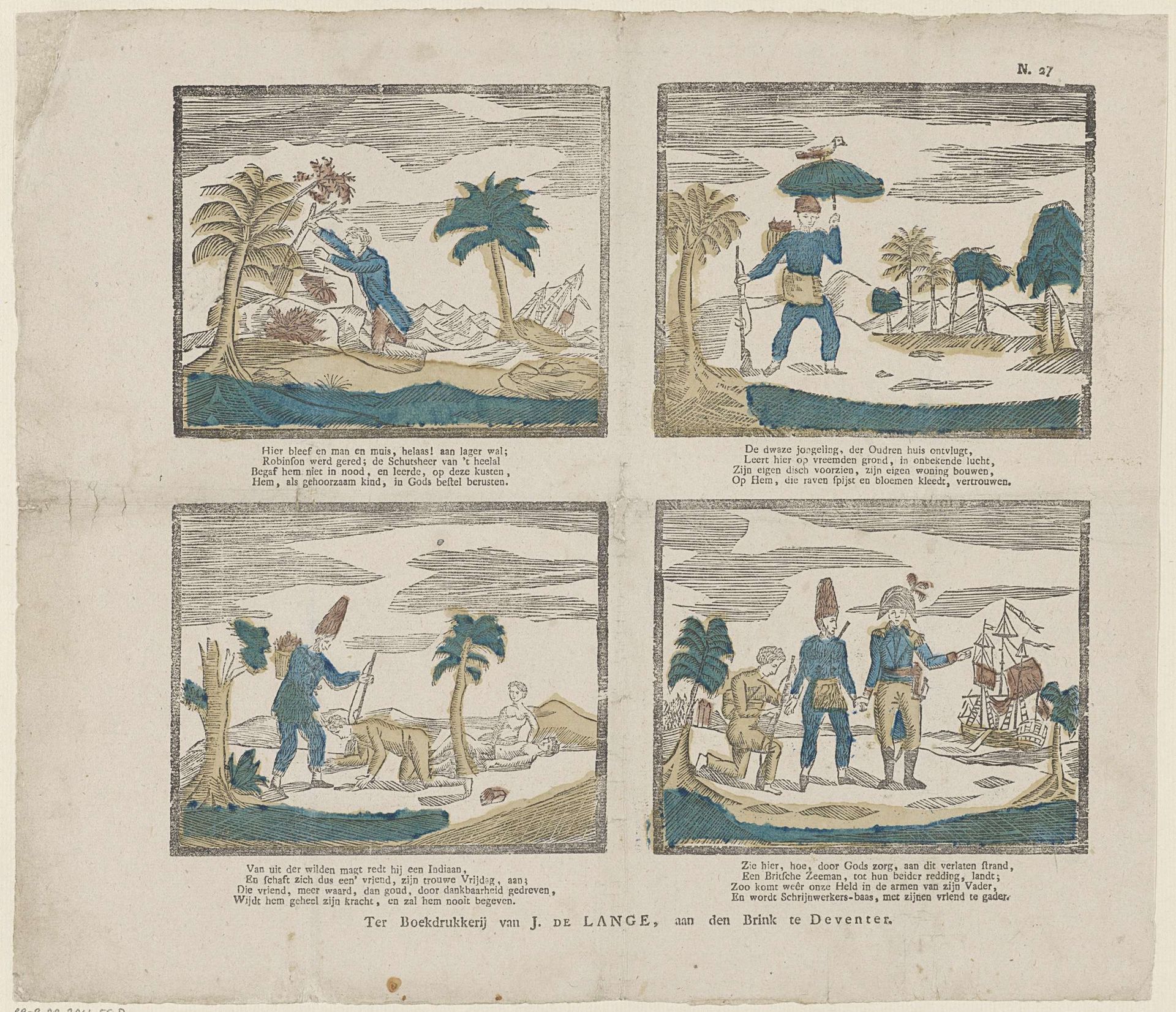 Robinson Crusoe by Jan de (II) Lange