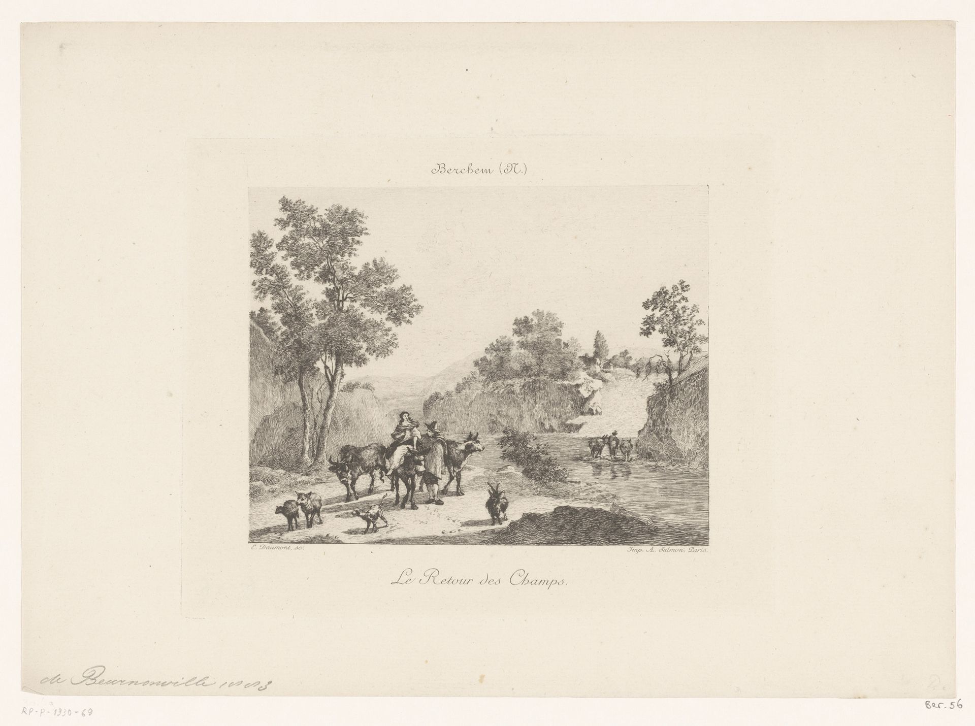Landschap met veehoeders by Emile-Florentin Daumont
