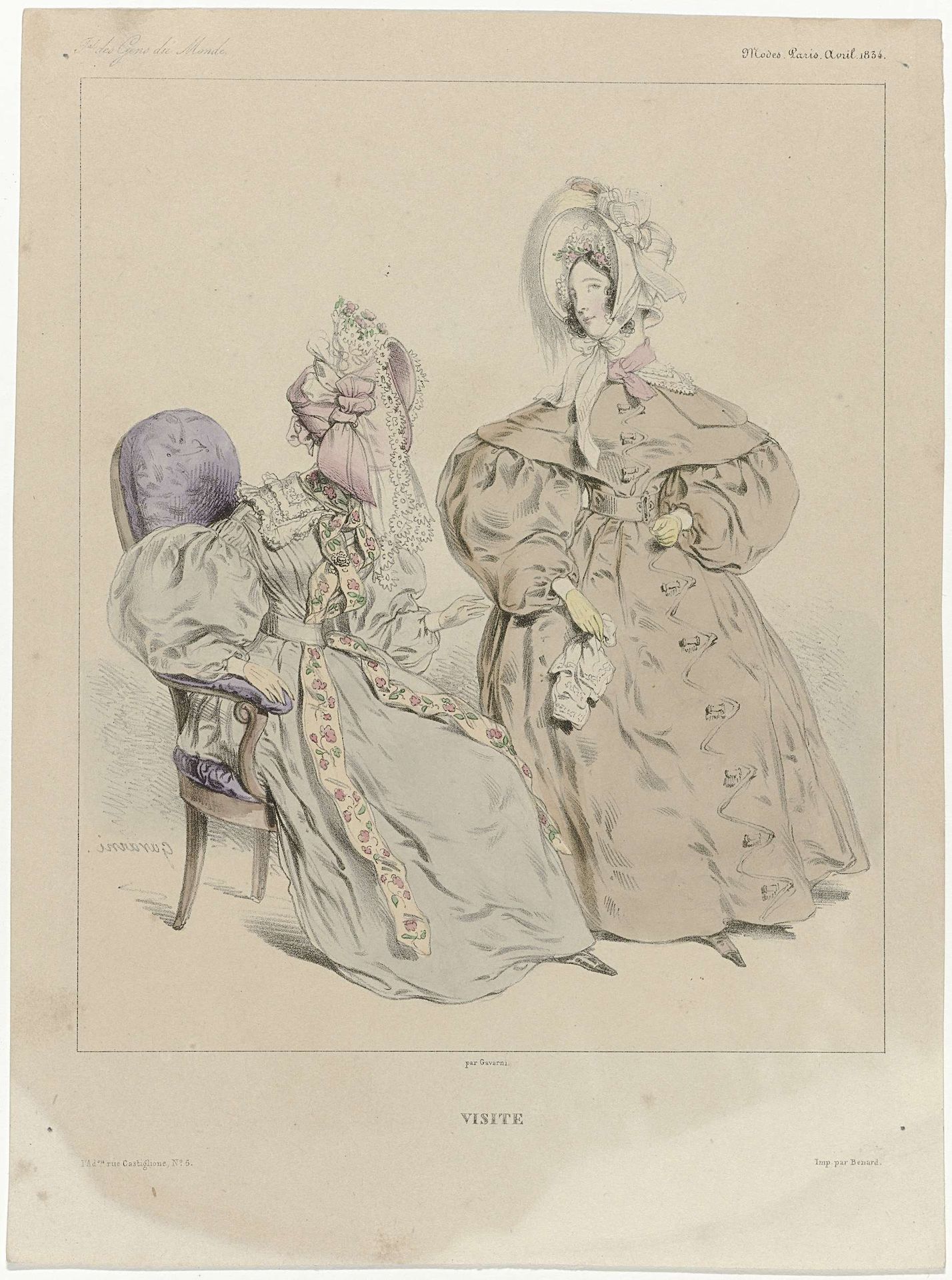 Journal des Gens du Monde, Modes Paris, avril 1834 : Visite by Anonymous