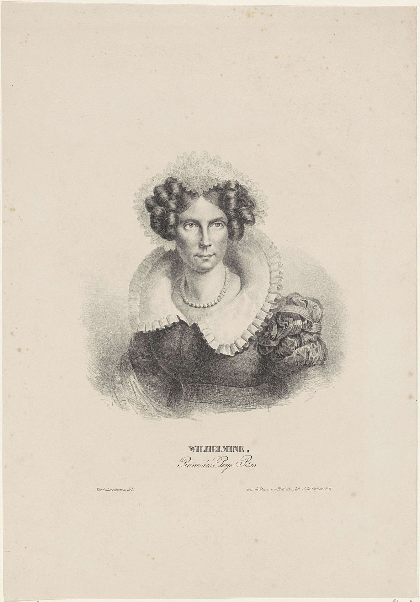 Portret van Wilhelmina van Pruisen by Van den Kerckhoven