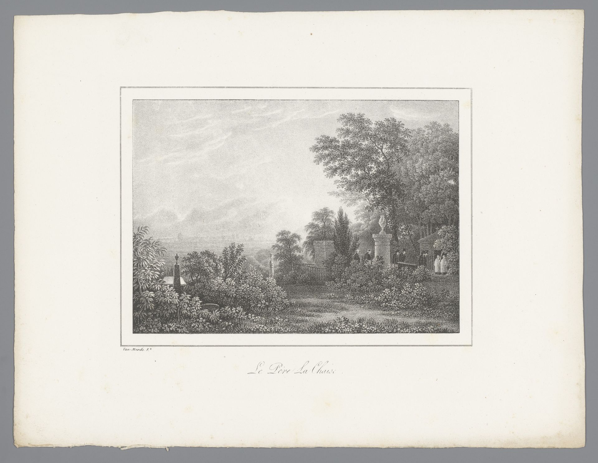 Gezicht op Cimetière du Père-Lachaise by Jean Baptiste van Marcke