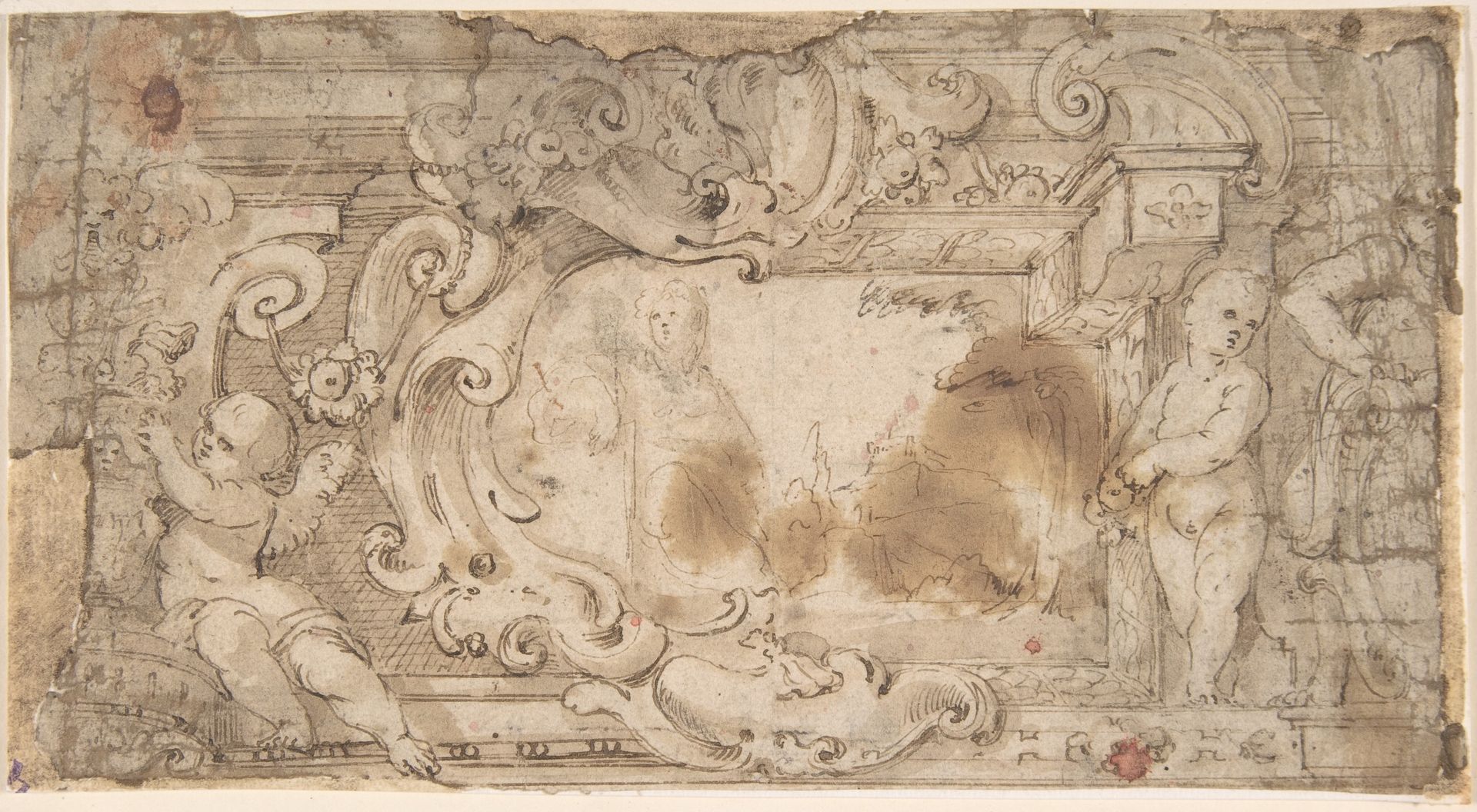 Design for a Cartouche with a Variant by Anonymous