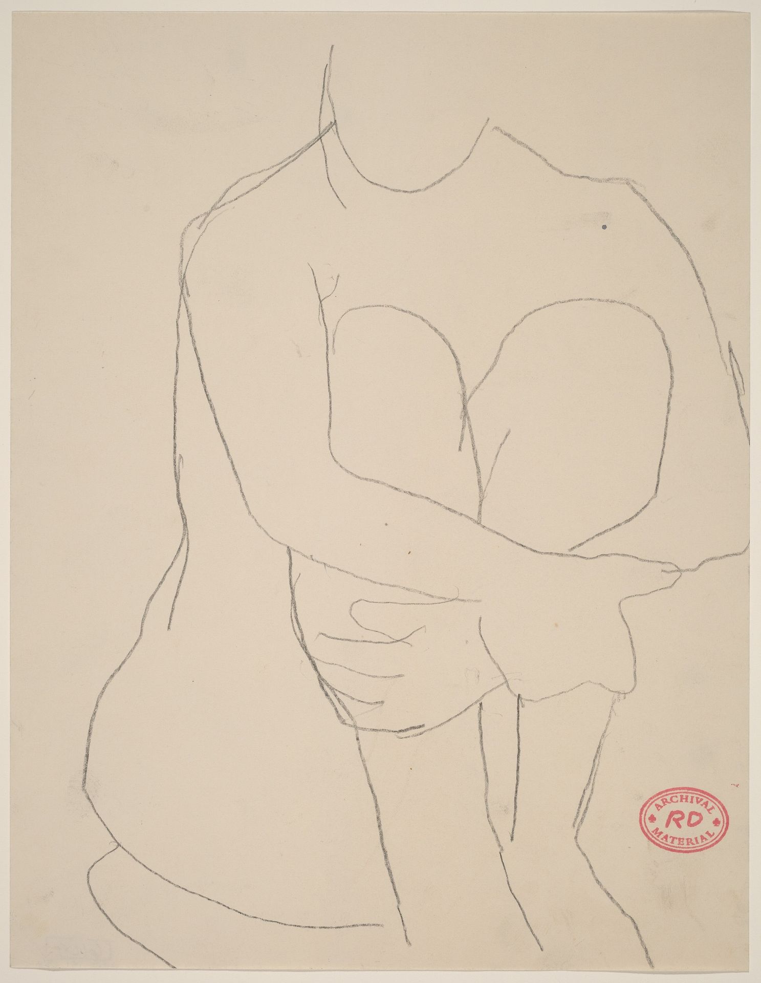 Untitled [seated nude clasping arms around legs] by Richard Diebenkorn