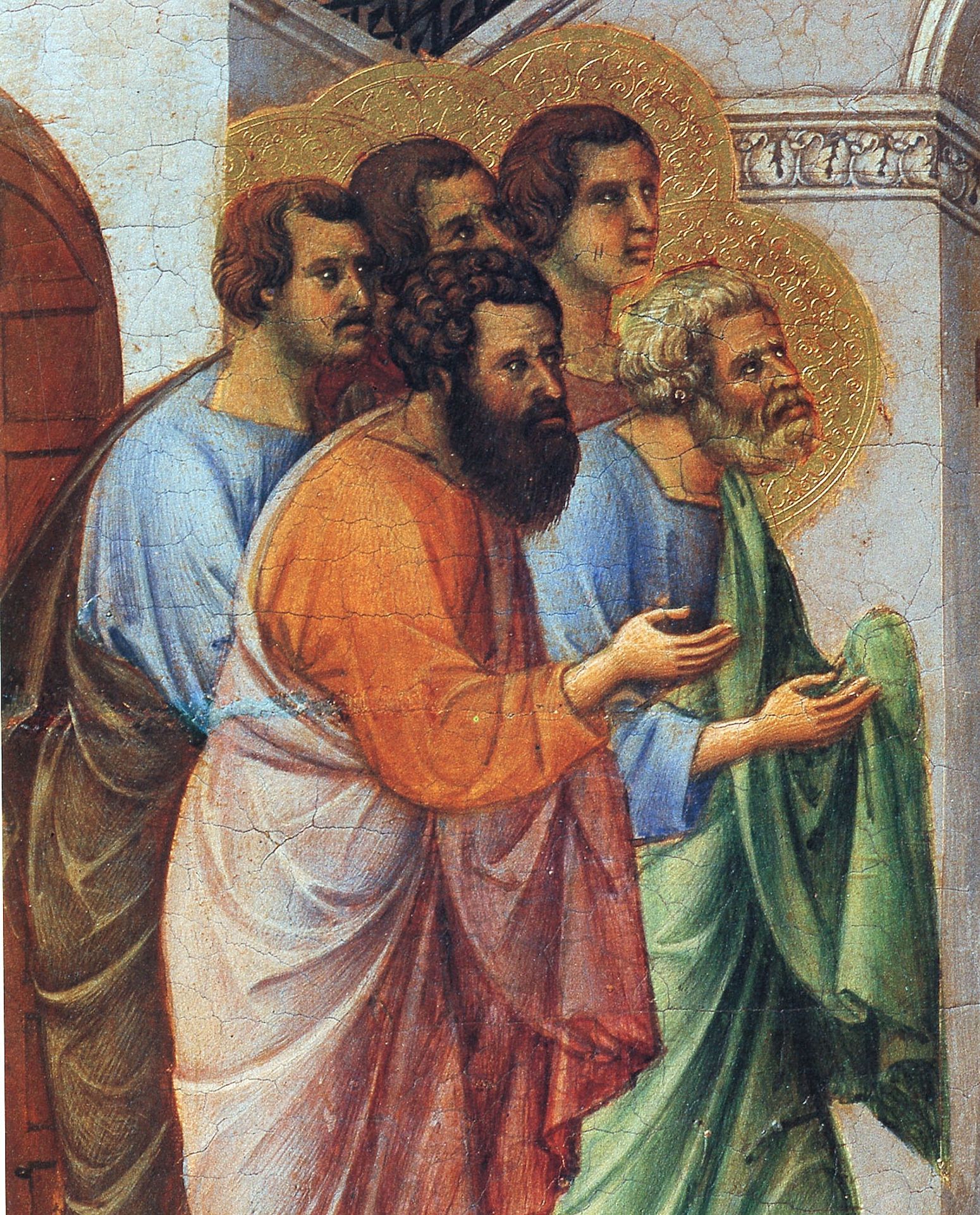 Appearance of Christ to the apostles (Fragment) by Duccio