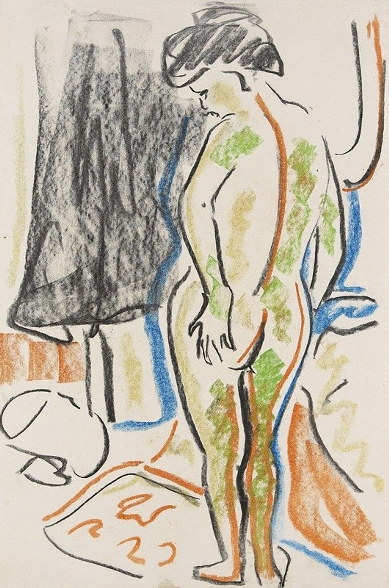 Stehender weiblicher Akt by Ernst Ludwig Kirchner