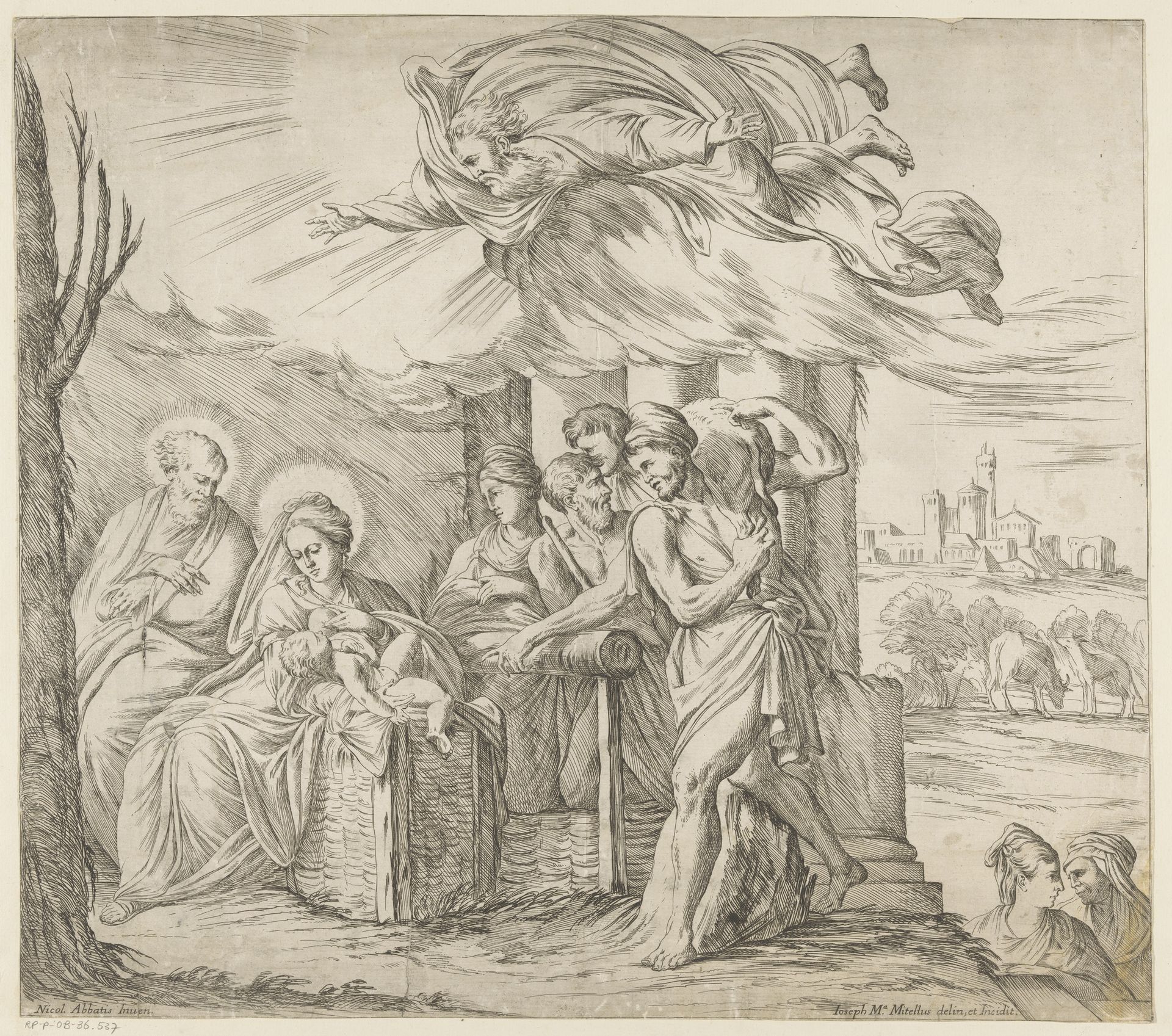 Aanbidding door de herders by Giuseppe Maria Mitelli