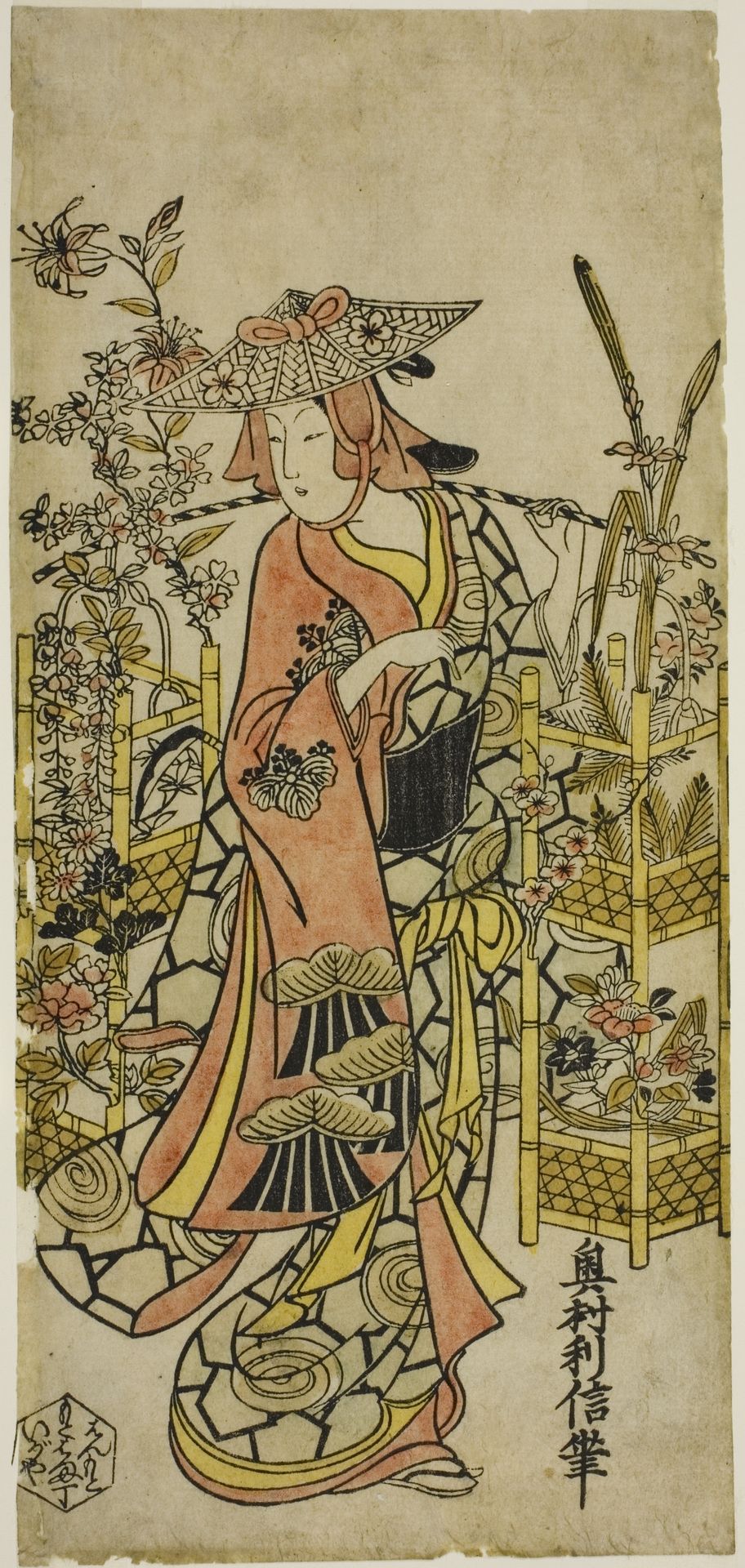 The Actor Hayakawa Hatsuse as a Flower Vendor by Okumura Toshinobu