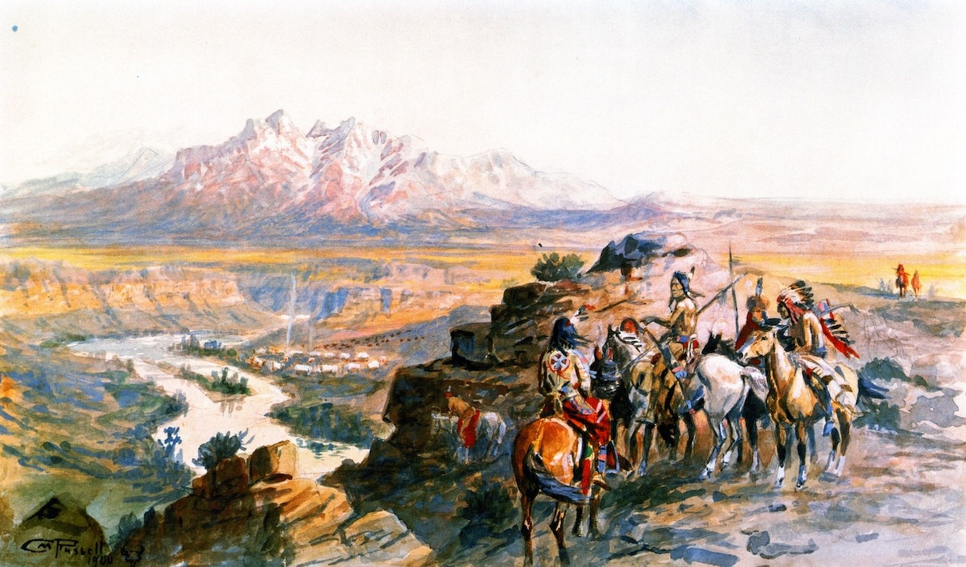 Planning the Attack on the Wagon Train by Charles M. Russell