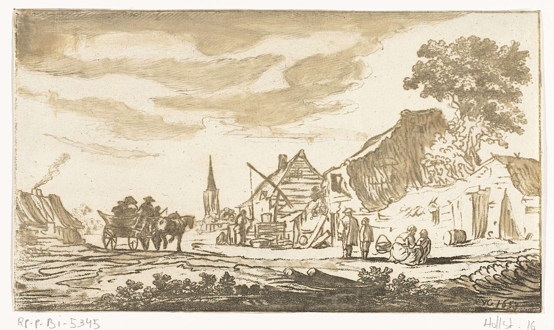 Dorpsgezicht by Hendrik Busserus