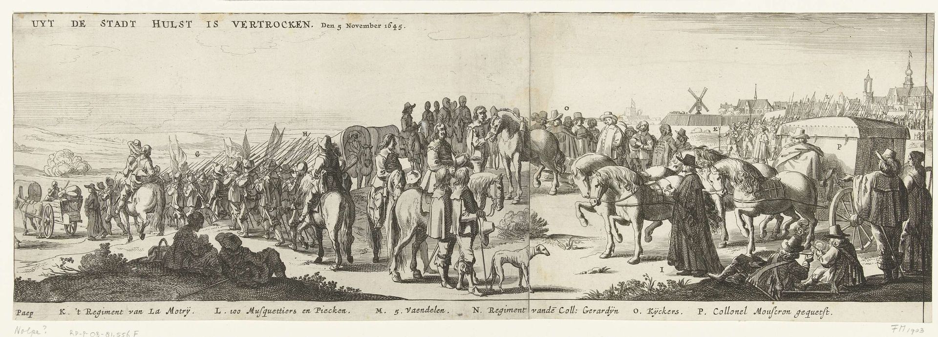 Beleg en verovering van Hulst door Frederik Hendrik (rechterhelft van de uittocht van het garnizoen), 1645 by Anonymous