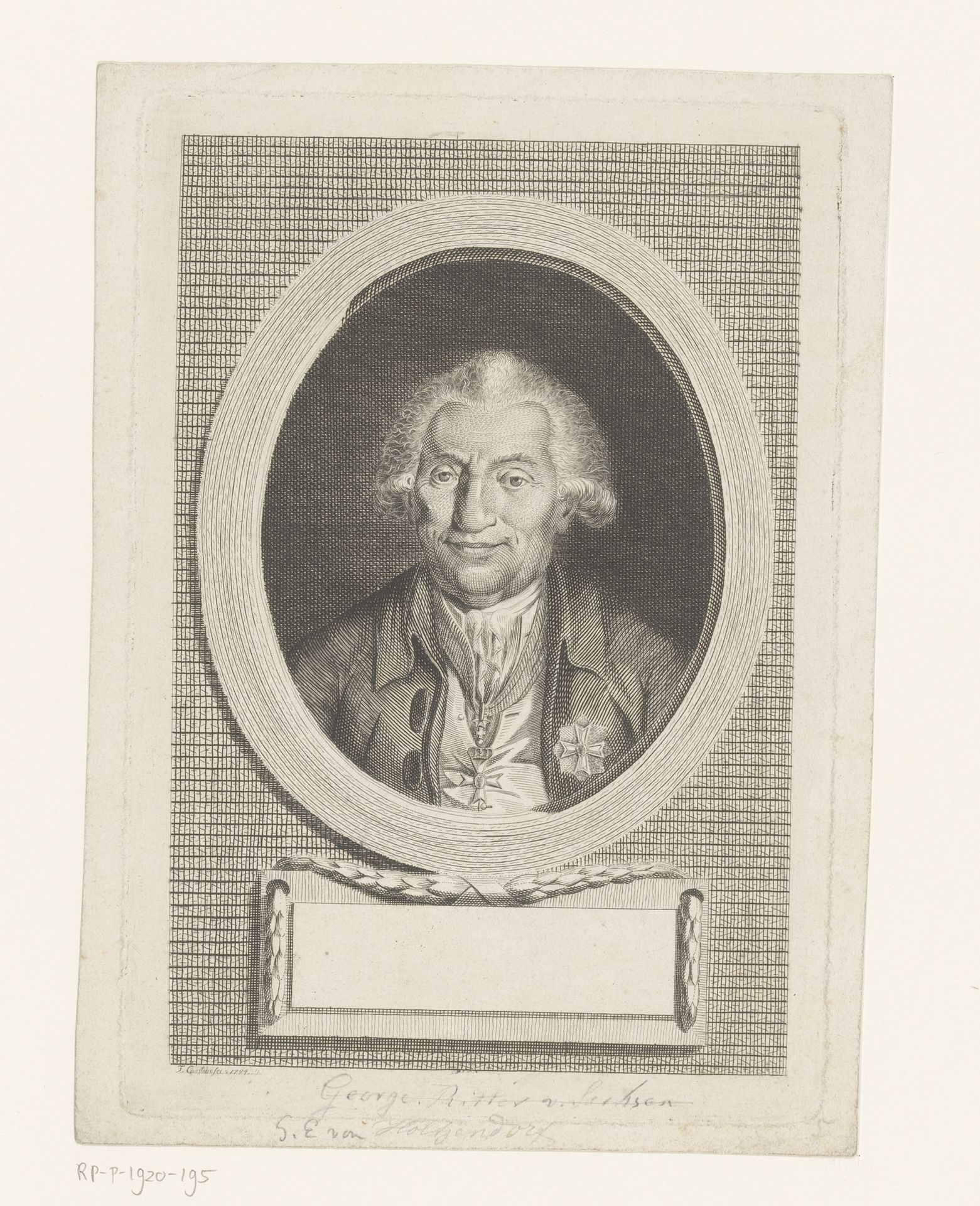 Portret van Georg Ernst von Holtzendorff by Frederik Christian Carstens