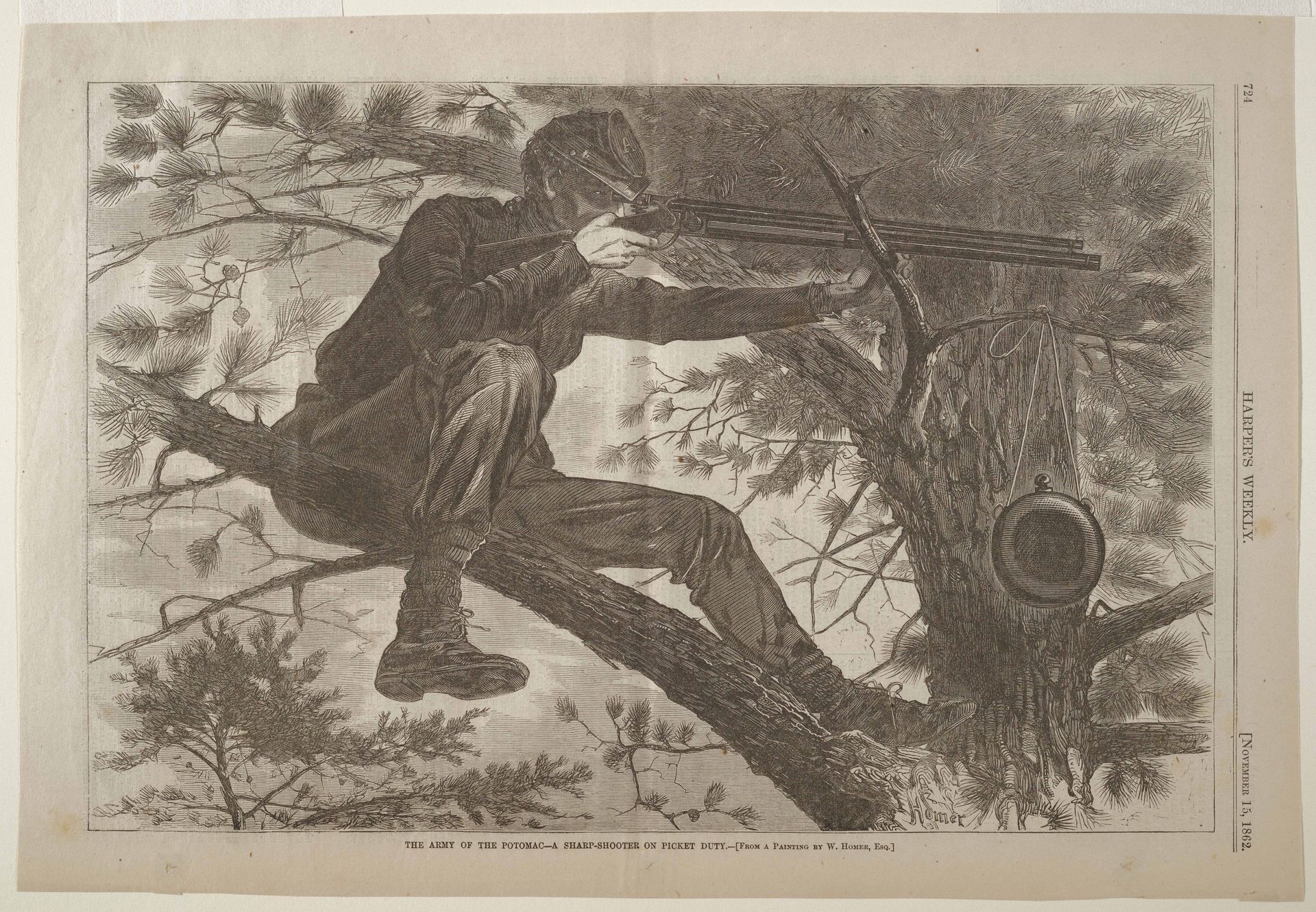 The Army of the Potomac - A Sharp-Shooter on Picket Duty by Winslow Homer