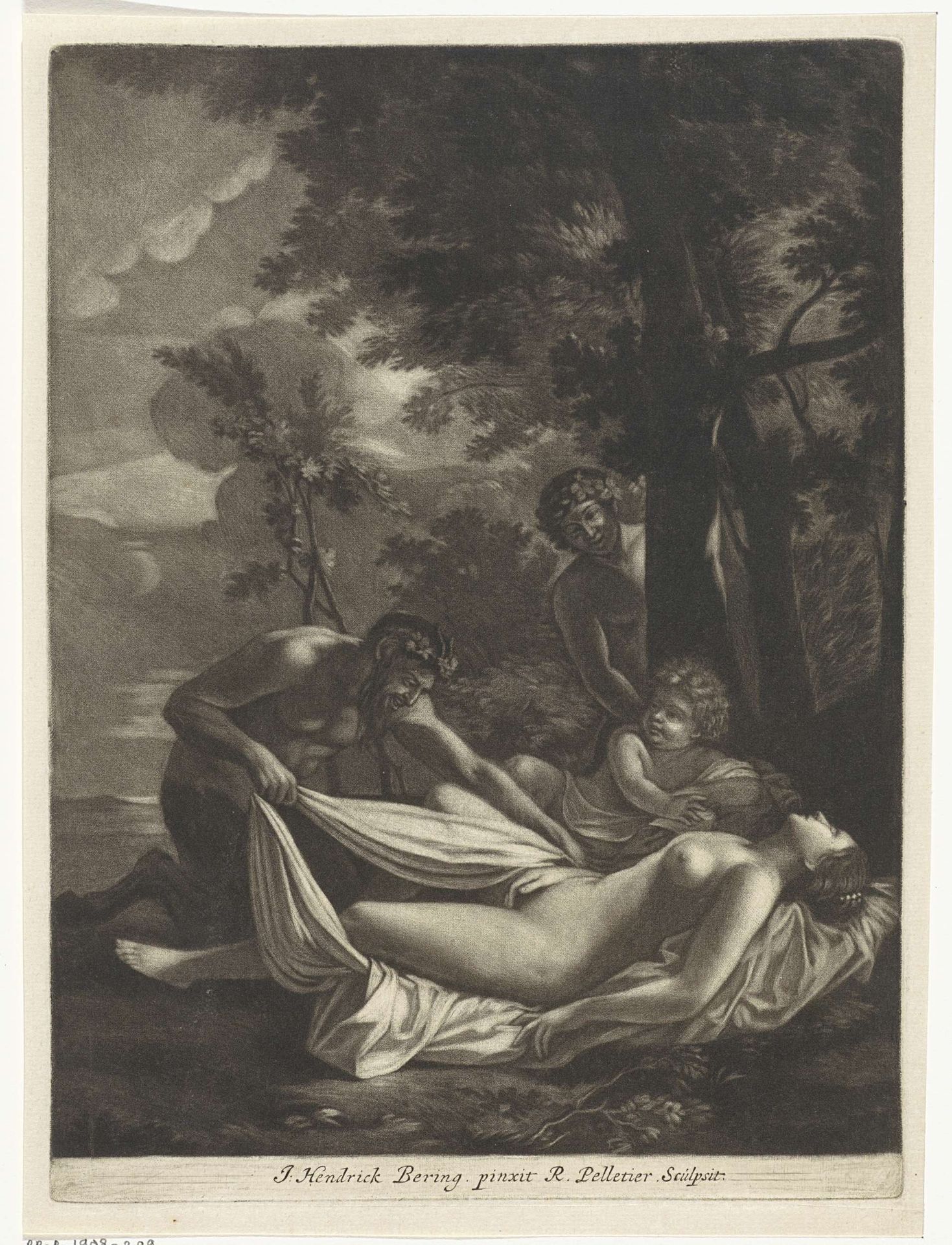 Sater bespiedt de slapende Venus by R. Pelletier