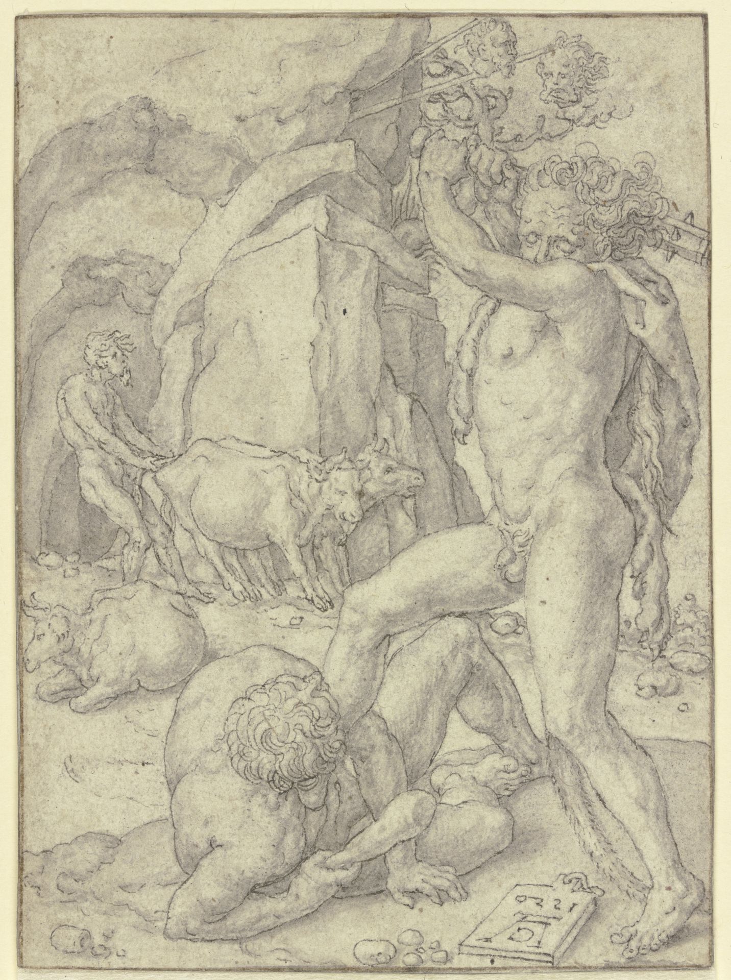Hercules kills Cacus by Heinrich Aldegrever