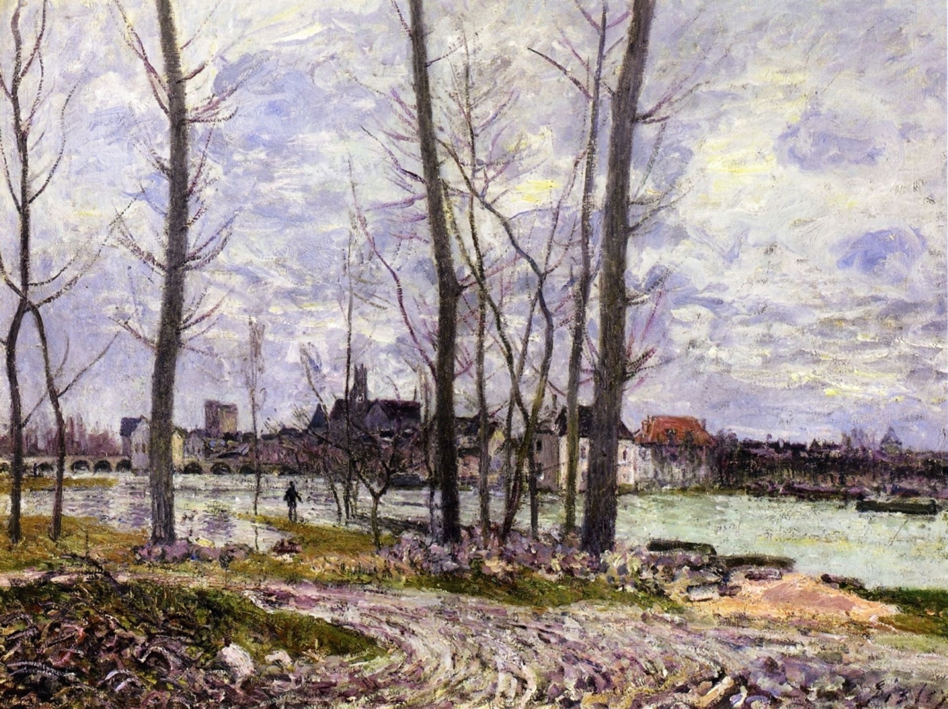 Flood at Moret sur Loing by Alfred Sisley