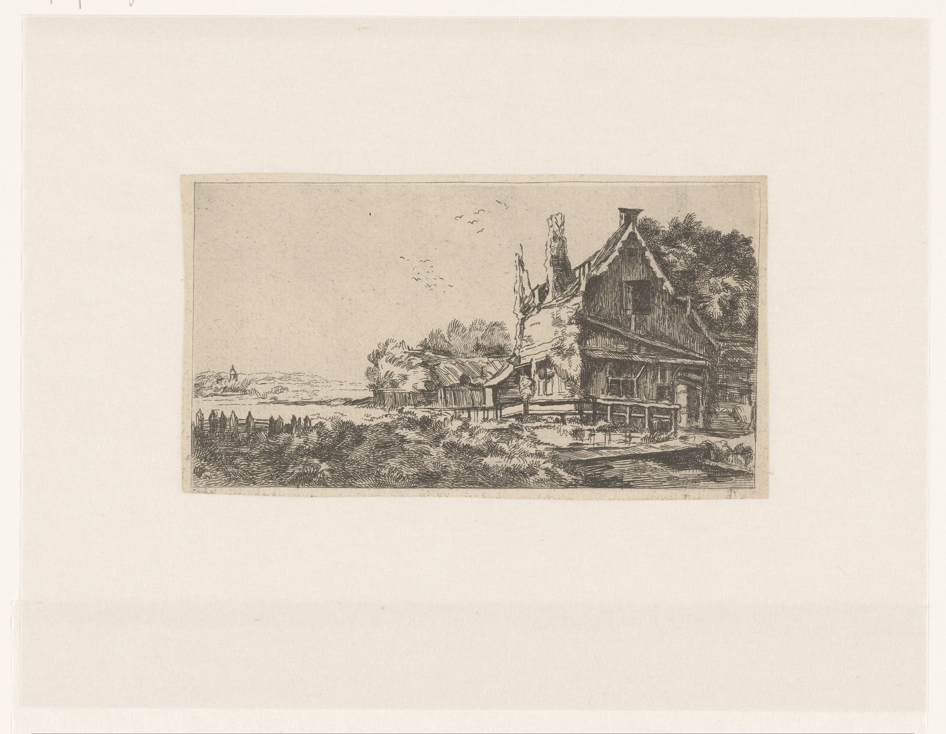 Huis met drie schoorstenen by Pierre François Basan