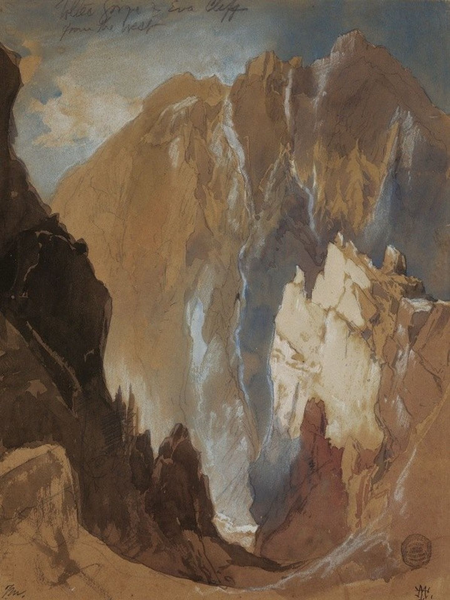 Toltec Gorge and Eva Cliff from the West, Colorado by Thomas Moran