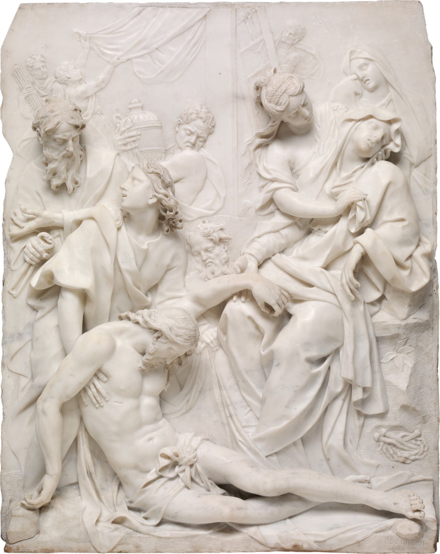 The Virgin Mary Swooning over the Dead Body of Christ at the Foot of the Cross by Pierre-Etienne Monnot