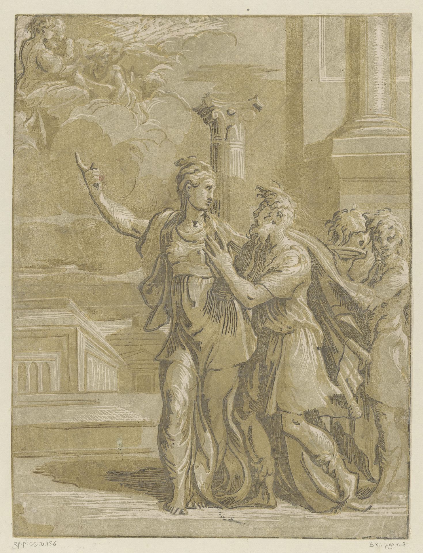 Keizer Augustus en de Tiburtijnse Sibille by Niccolò Vicentino