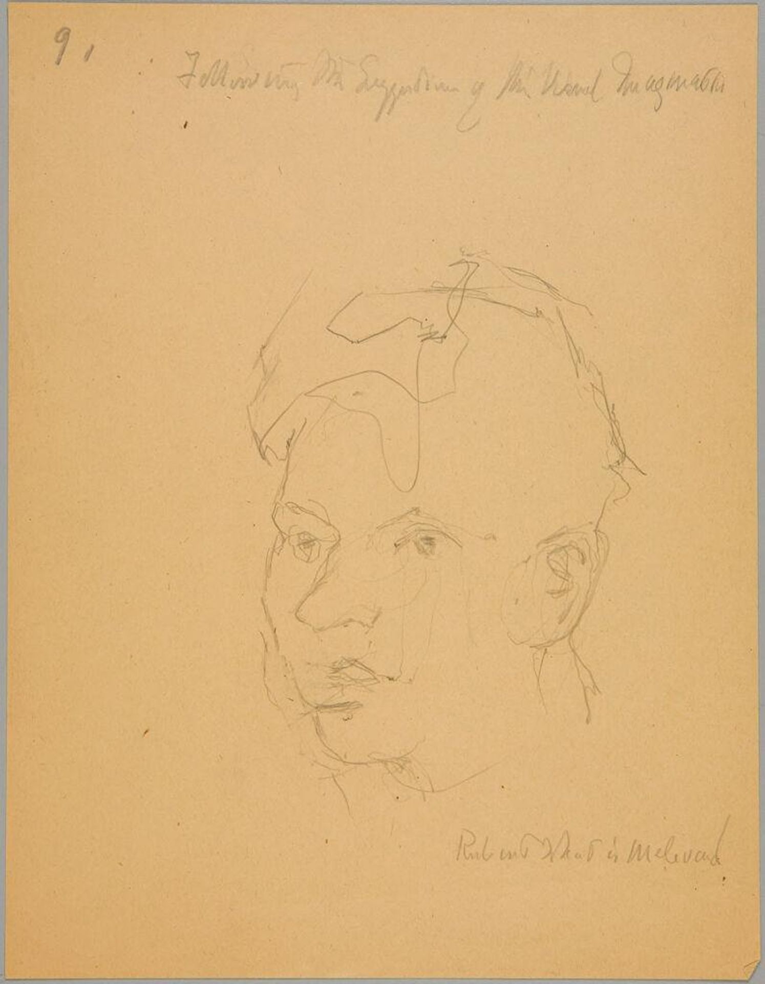 Male Head Sketch by Denman Waldo Ross