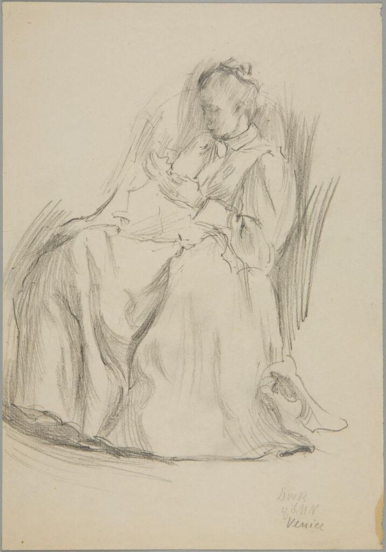 Louise Nathurst Sewing by Denman Waldo Ross