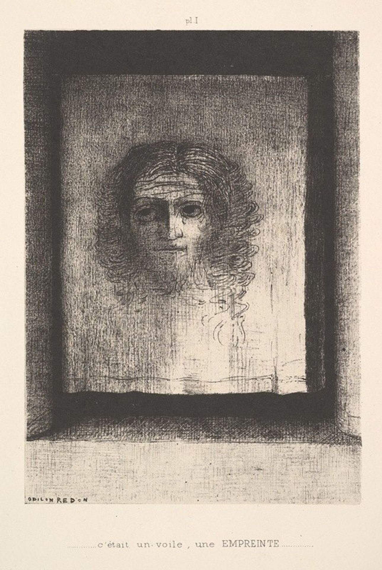A Veil, a Printed Image by Odilon Redon