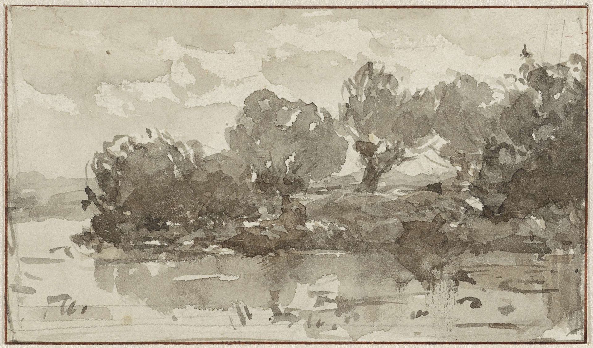 Knotwilligen aan de waterkant te Loosdrecht by Willem Roelofs