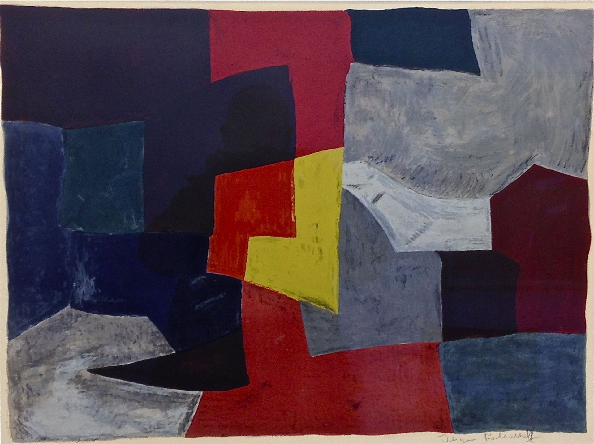 Composition grise, rouge et jaune by Serge Poliakoff