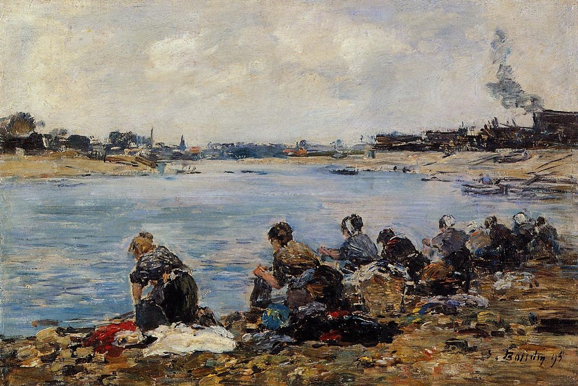 Laundresses on the Banks of the Touques by Eugène Boudin
