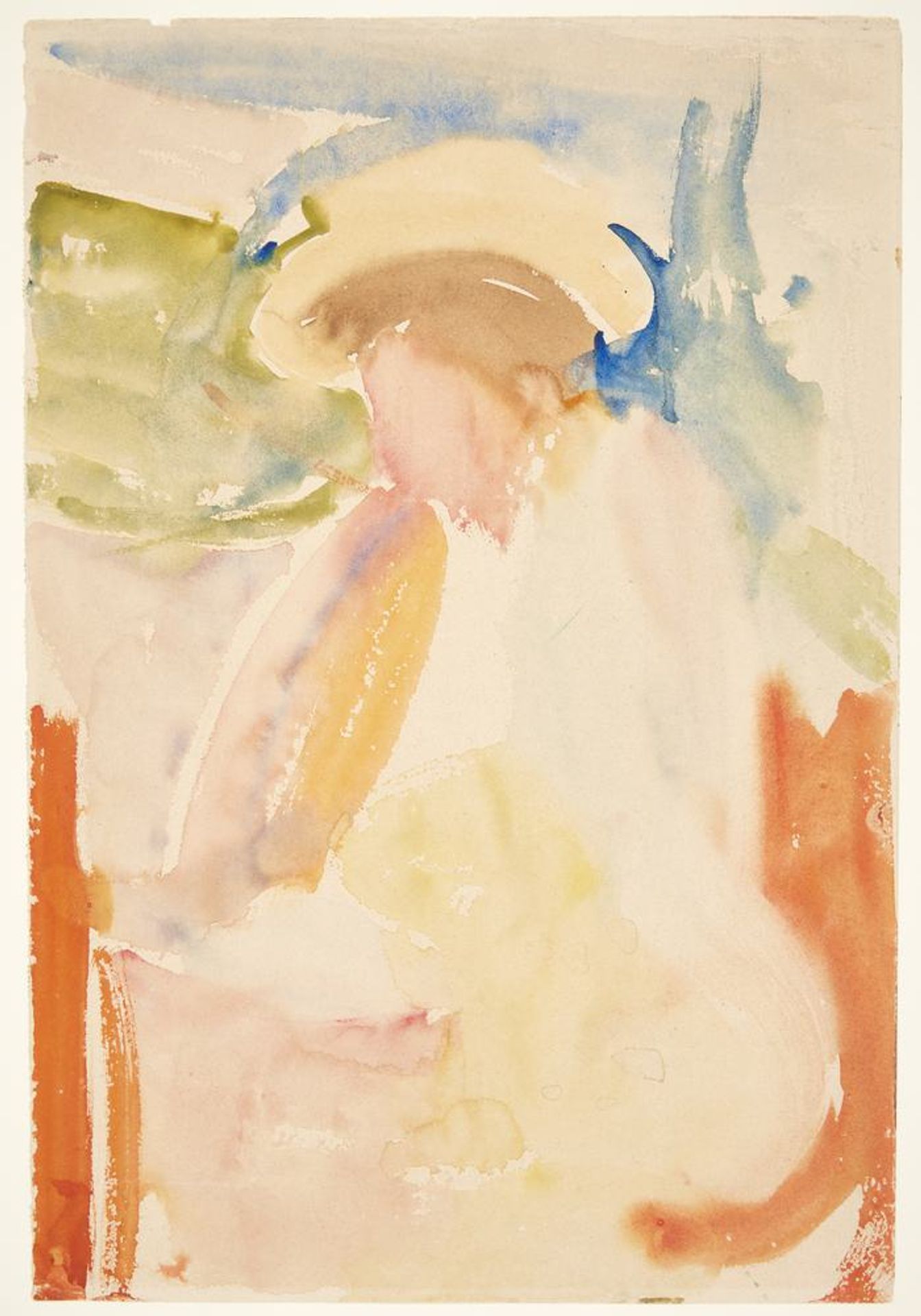 Siddende dame i det fri, Sydfrankrig by Edvard Weie